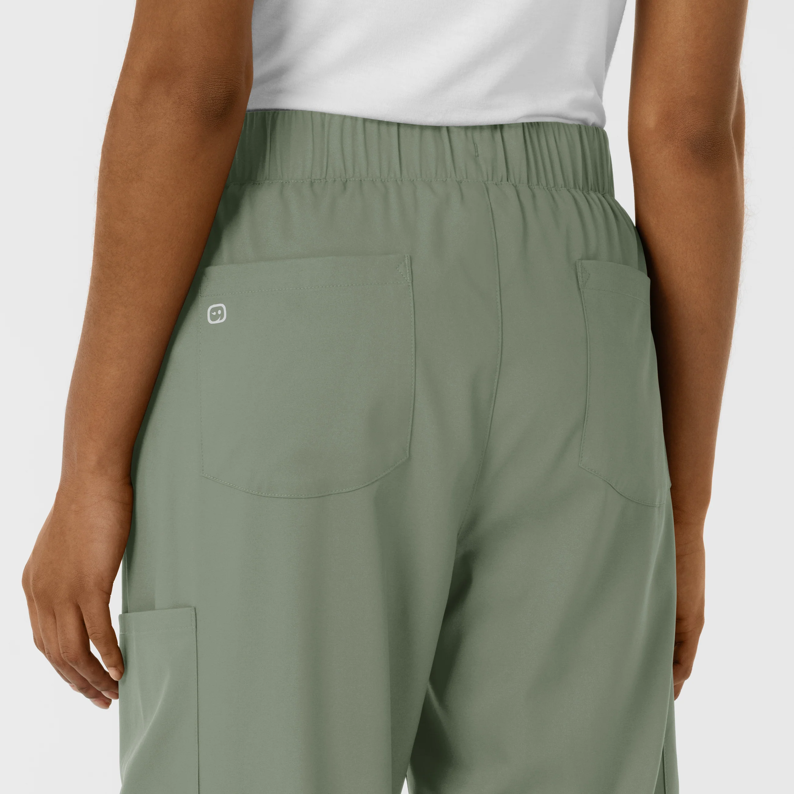 Boundless Women's Classic Wide Leg Double Cargo Scrub Pant - Sage - Image 10