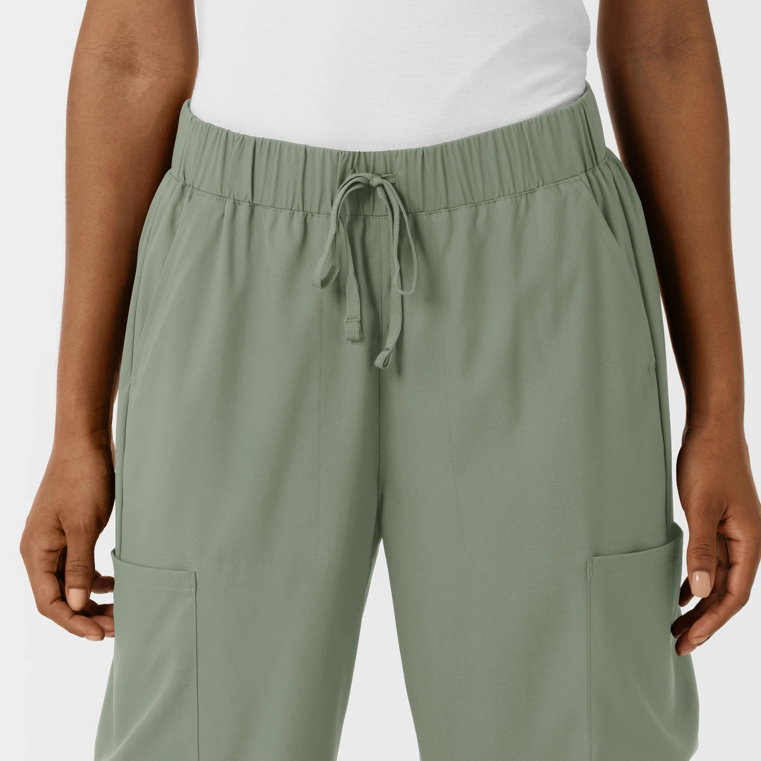 Boundless Women's Classic Wide Leg Double Cargo Scrub Pant - Sage - Image 5