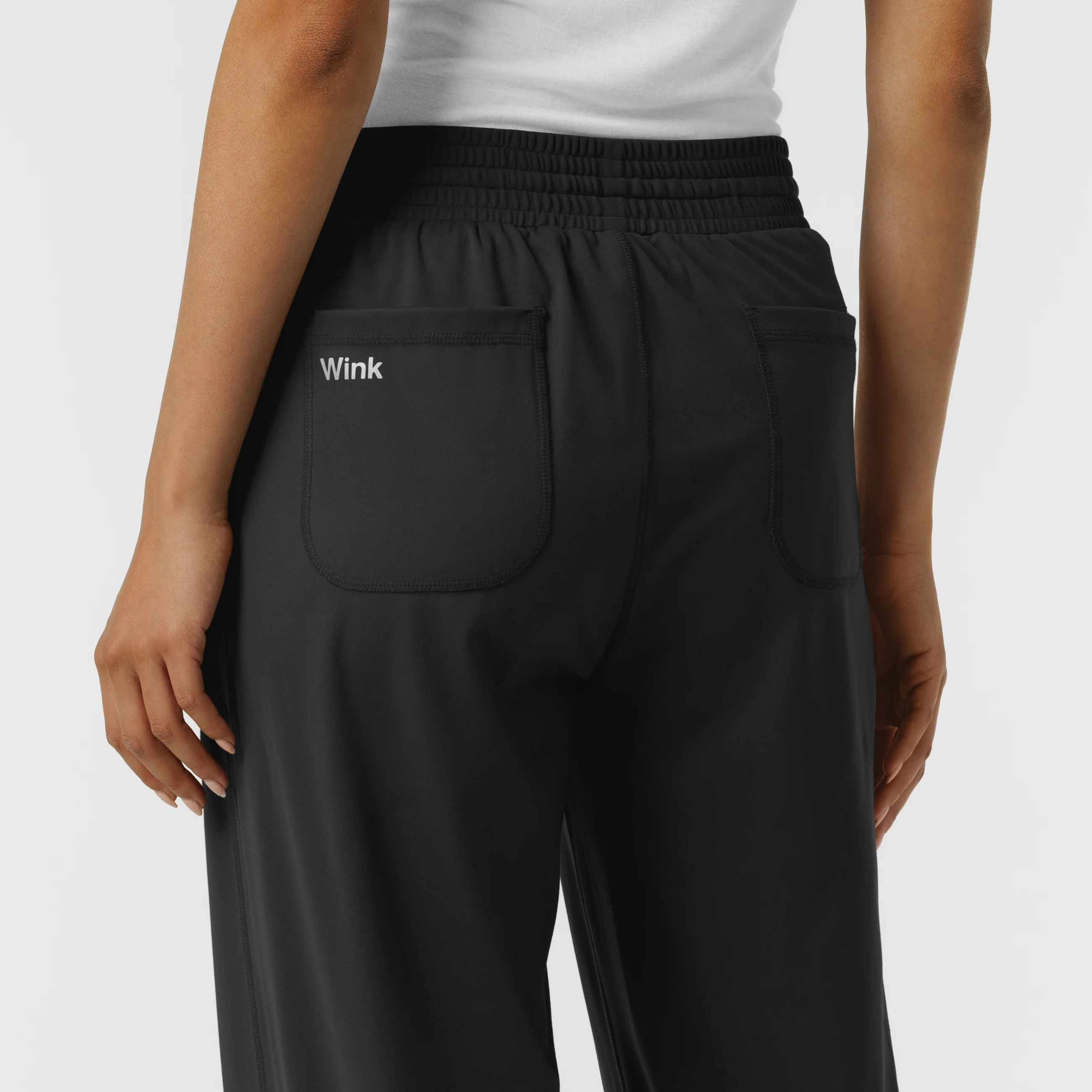 RENEW Knit Women's Wide Leg Scrub Pant - Black - Image 9