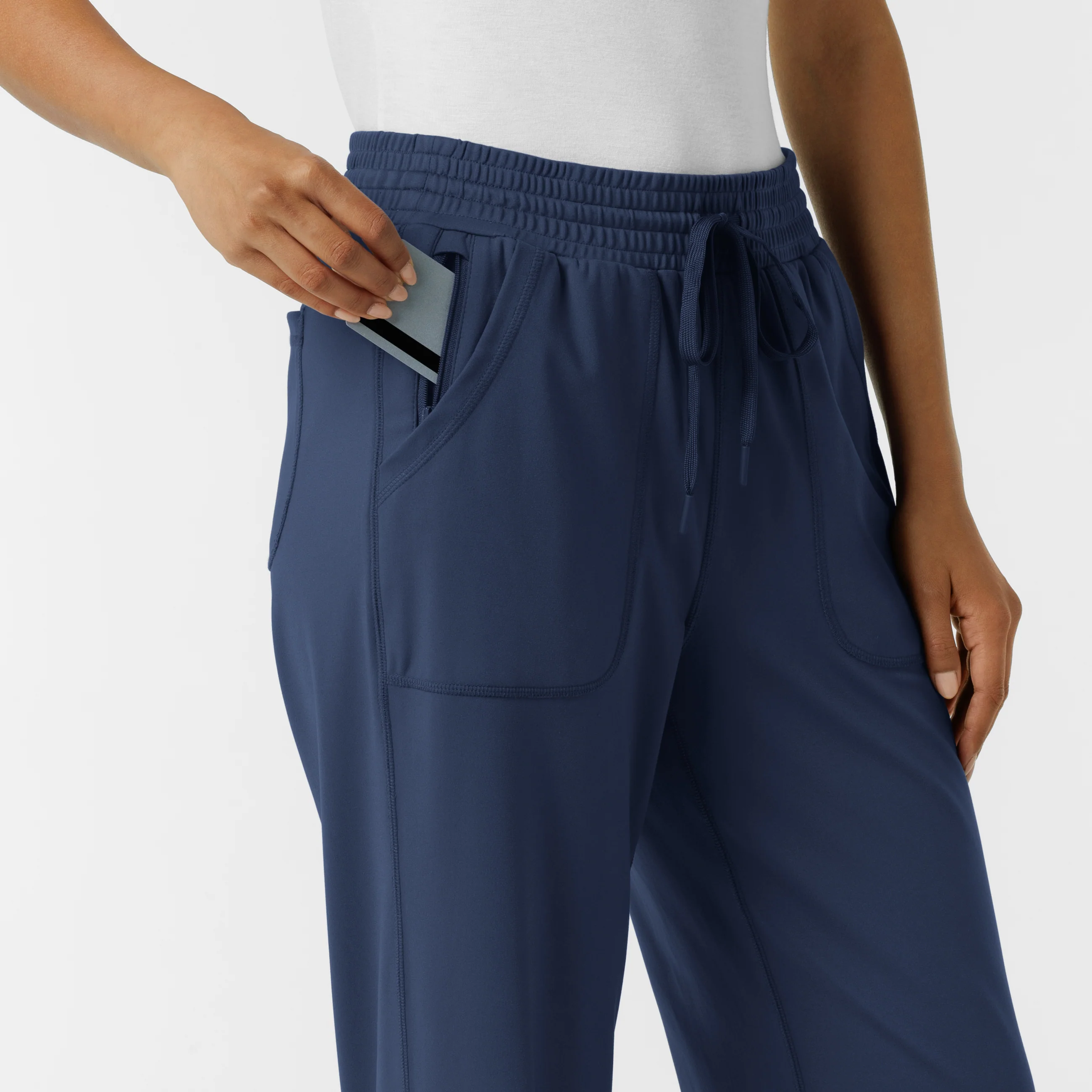 RENEW Knit Women's Wide Leg Scrub Pant - Navy - Image 7