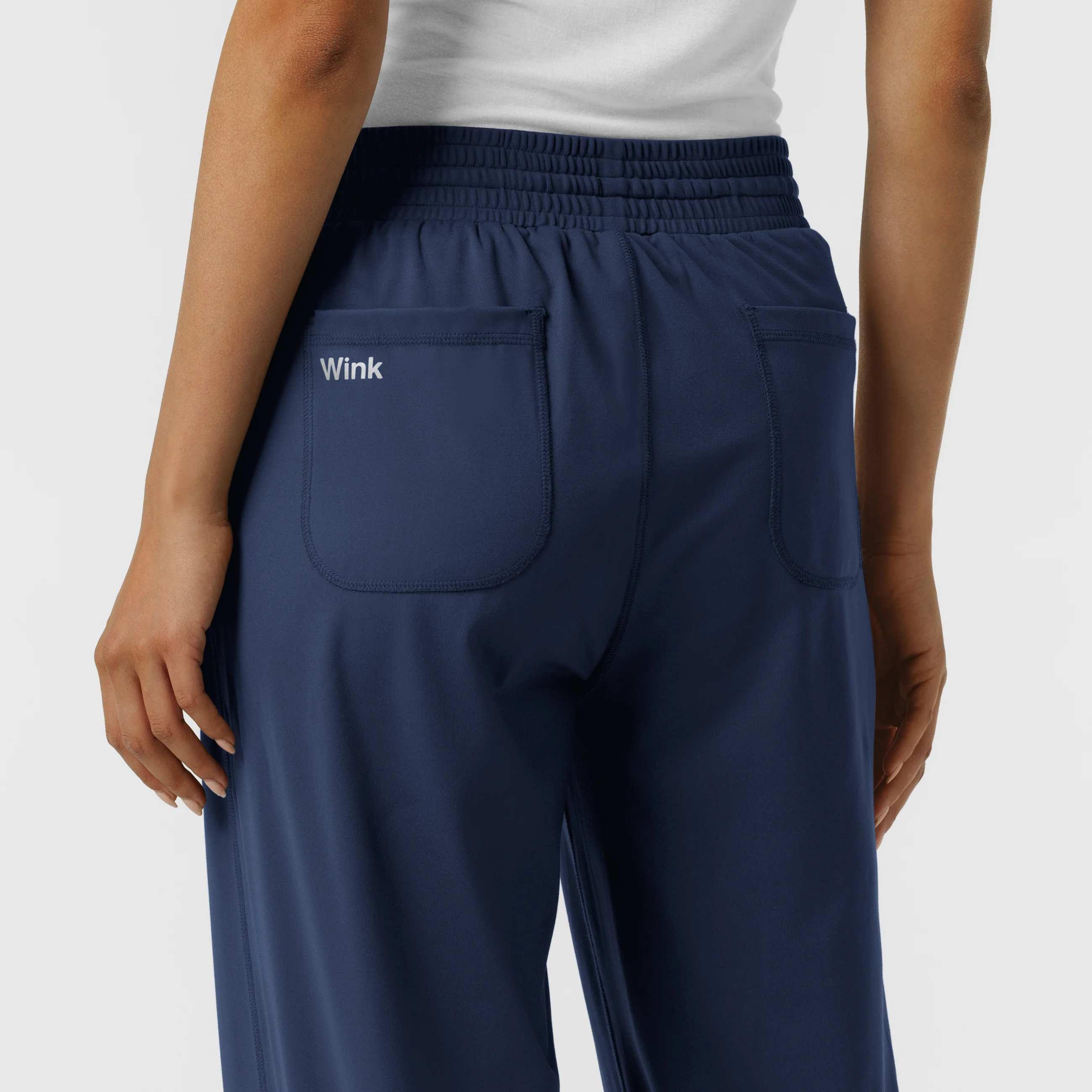 RENEW Knit Women's Wide Leg Scrub Pant - Navy - Image 9