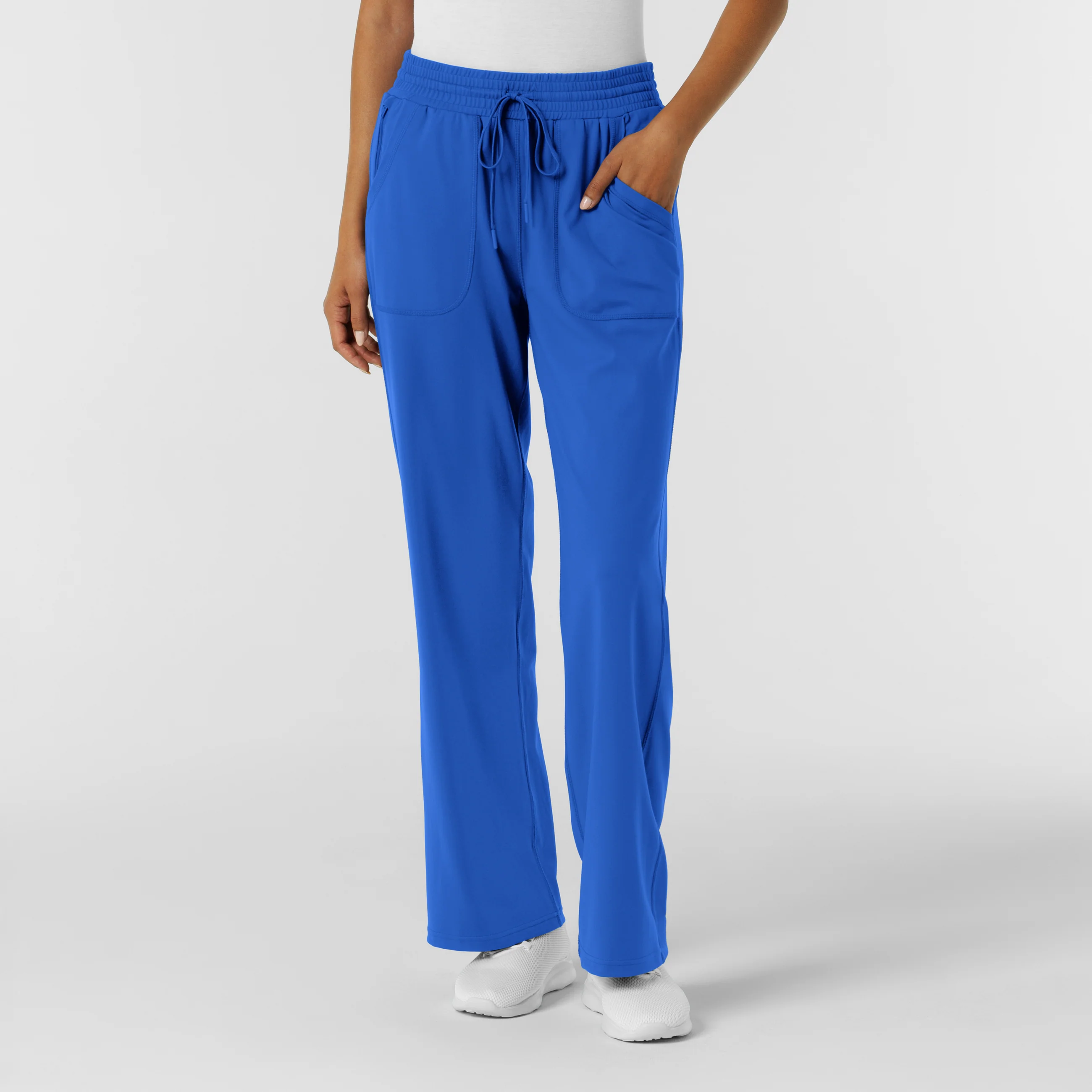 RENEW Knit Women's Wide Leg Scrub Pant - Royal - Image 5