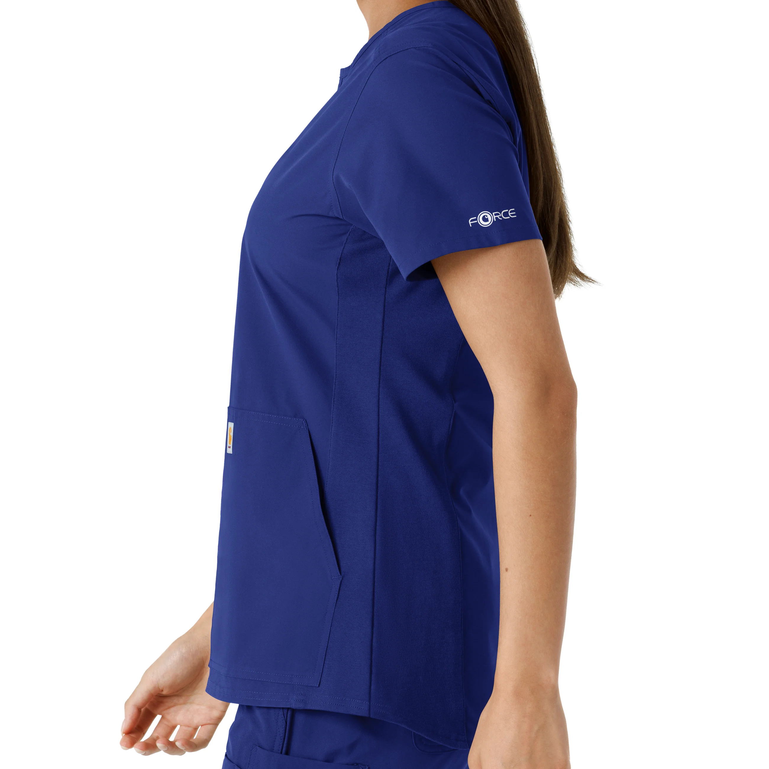 Carhartt Force Essentials Women's Notch Neck Tunic Knit Panel Scrub Top - Galaxy Blue - Image 9