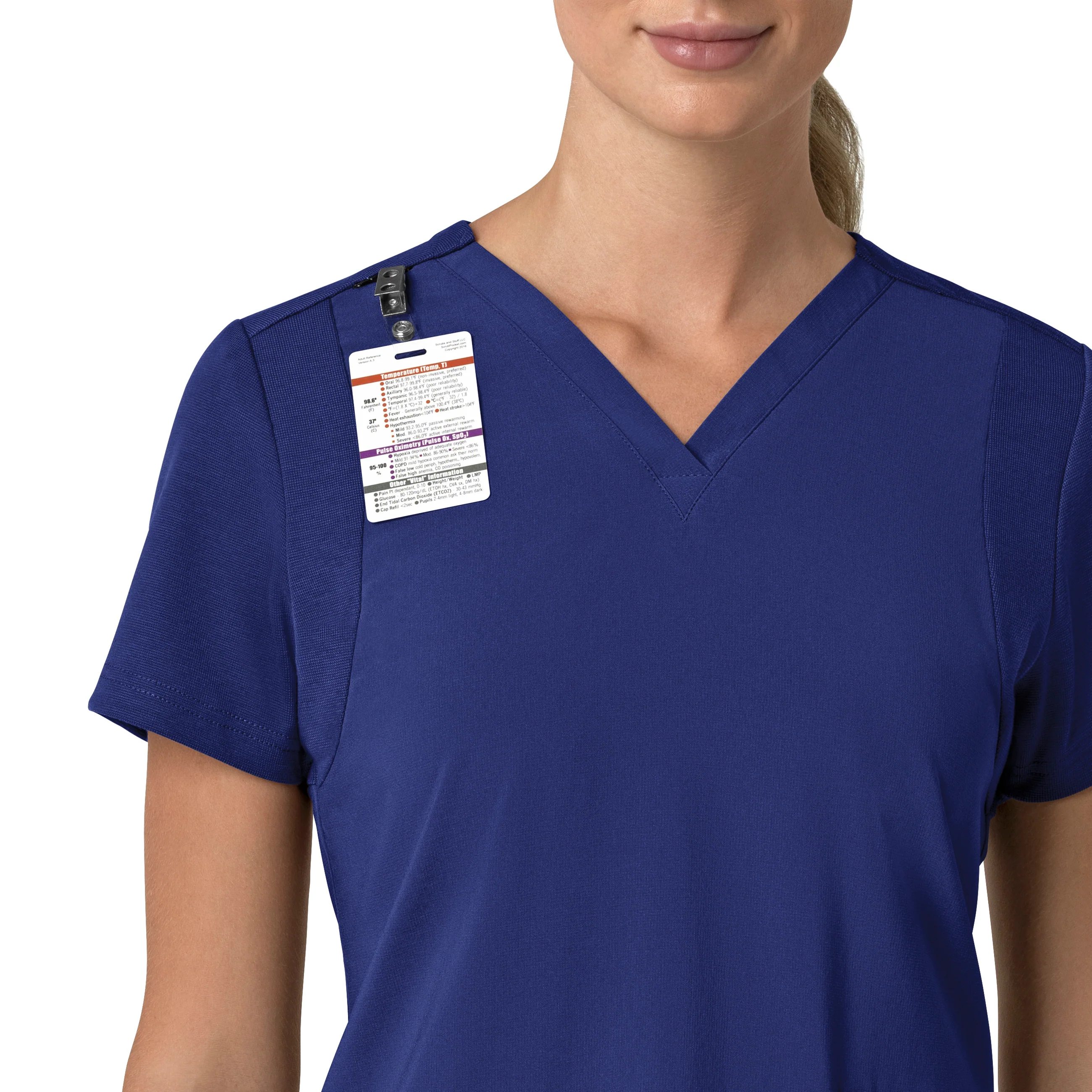 Carhartt Force Cross-Flex Women's Flex Panel V-Neck Scrub Top - Galaxy Blue - Image 6