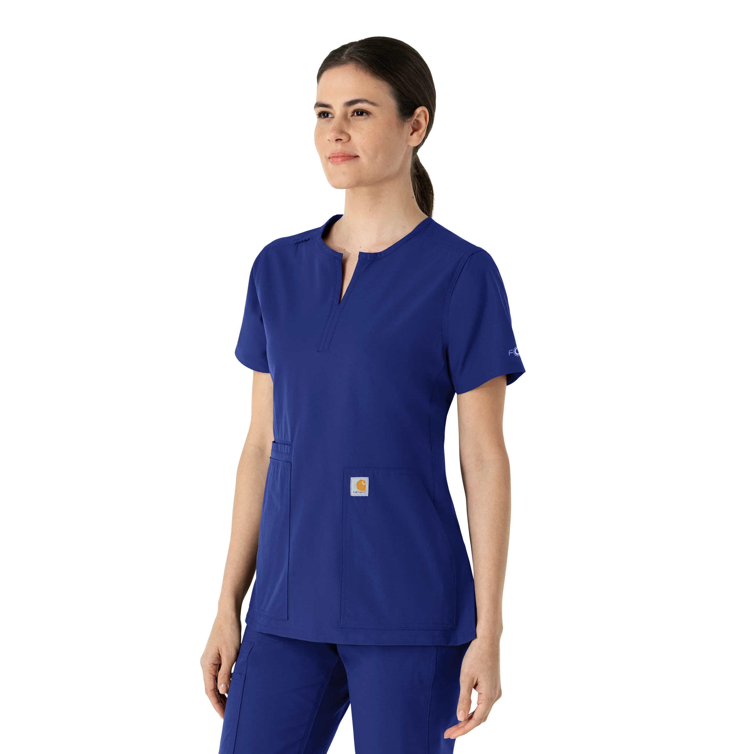 Carhartt Force Essentials Women's Notch Neck Tunic Scrub Top - Galaxy Blue - Image 4