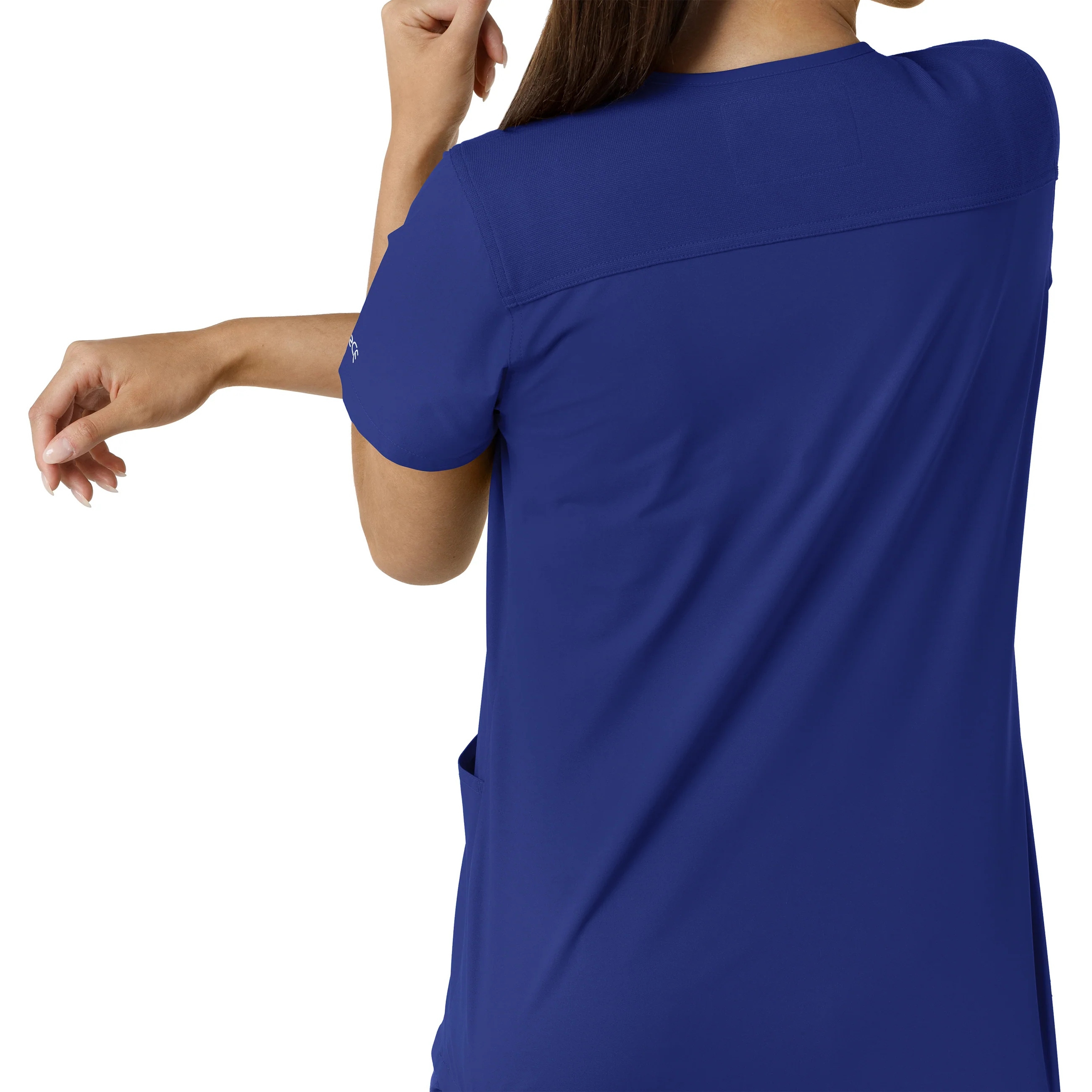 Carhartt Force Essentials Women's V-Neck Knit Panel Scrub Top - Galaxy Blue - Image 10