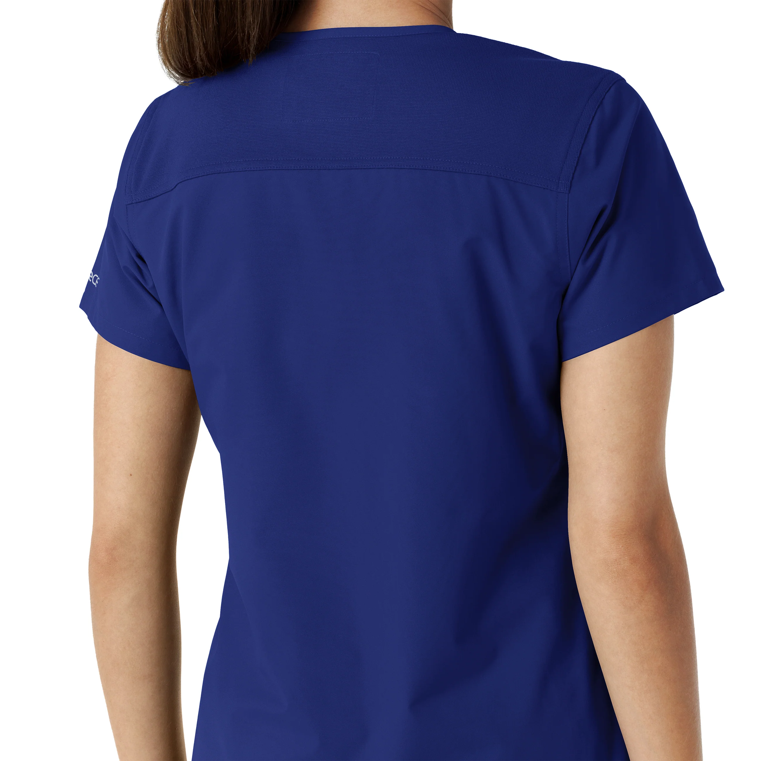 Carhartt Force Essentials Women's V-Neck Knit Panel Scrub Top - Galaxy Blue - Image 8