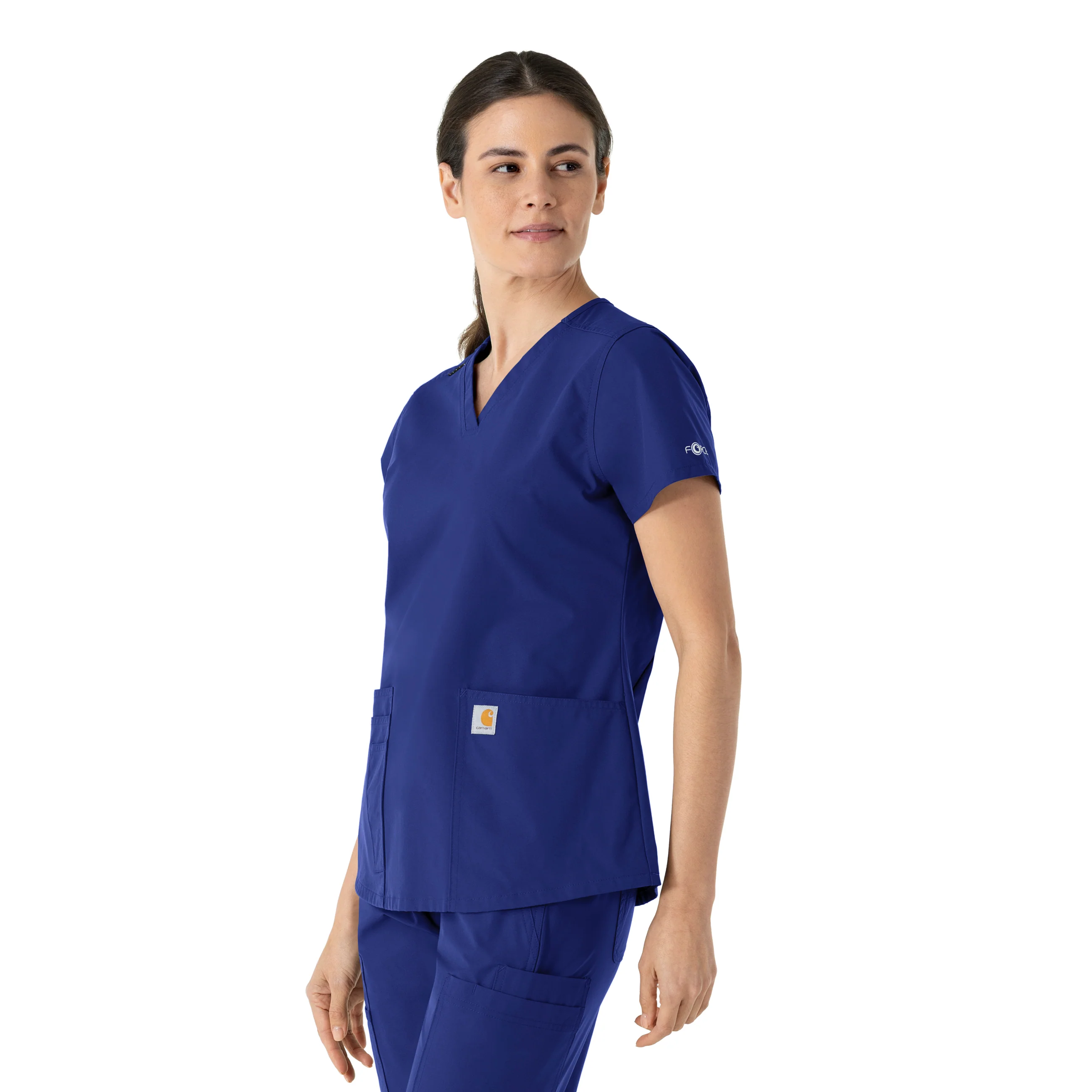 Carhartt Force Essentials Women's V-Neck Scrub Top - Galaxy Blue - Image 4