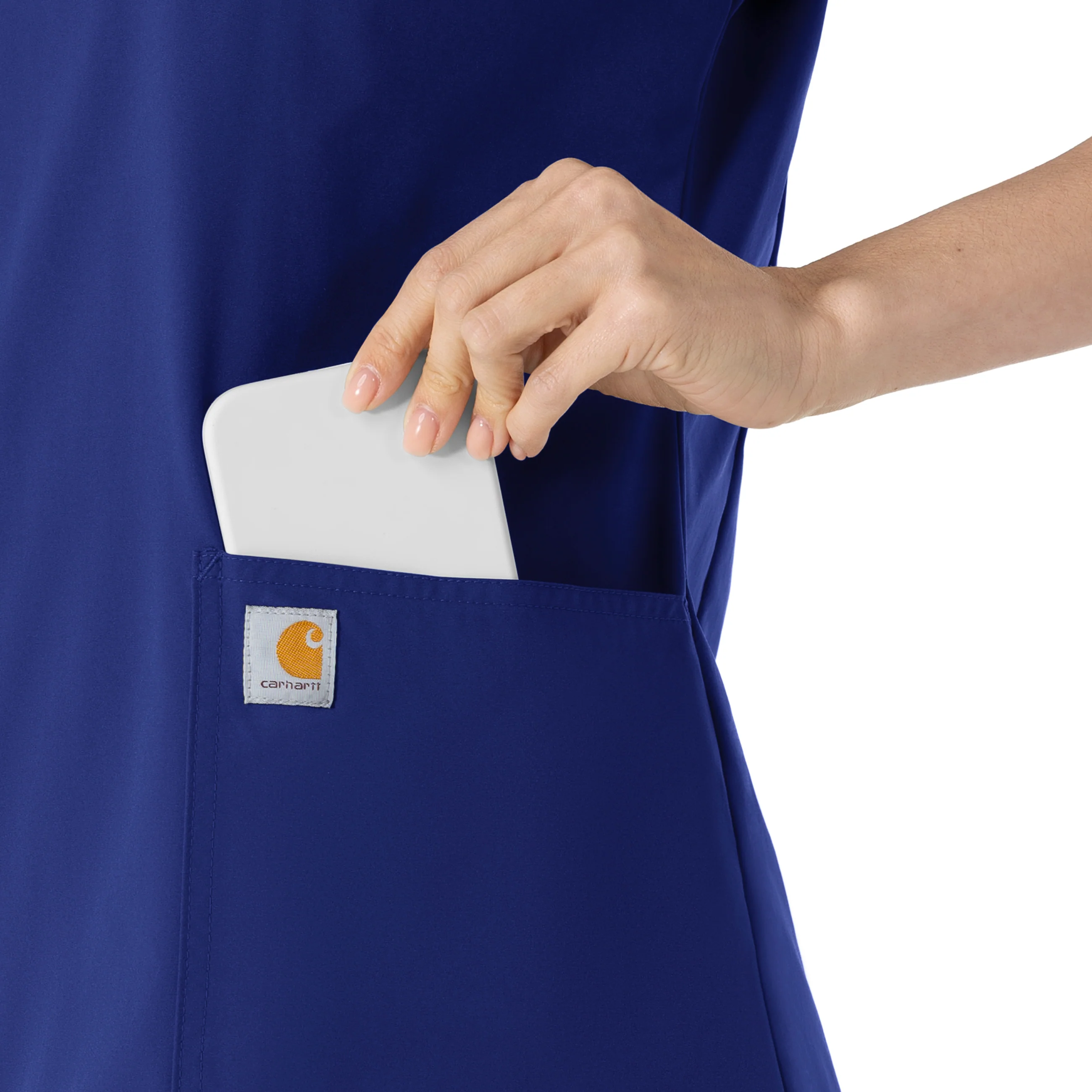 Carhartt Force Essentials Women's V-Neck Scrub Top - Galaxy Blue - Image 5