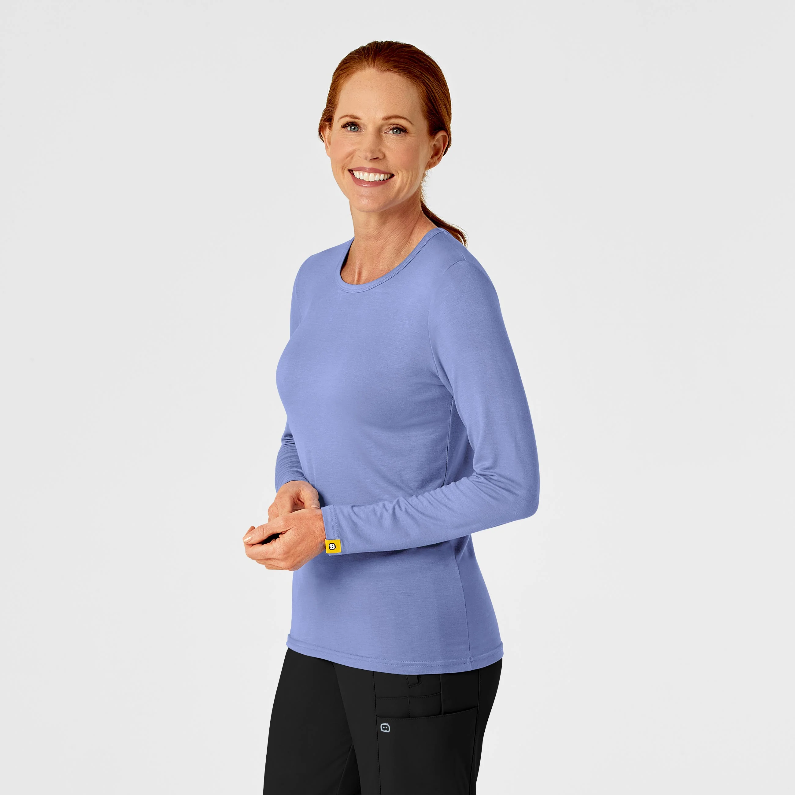 Long Sleeve Silky Tee - Ceil Blue - Image 4