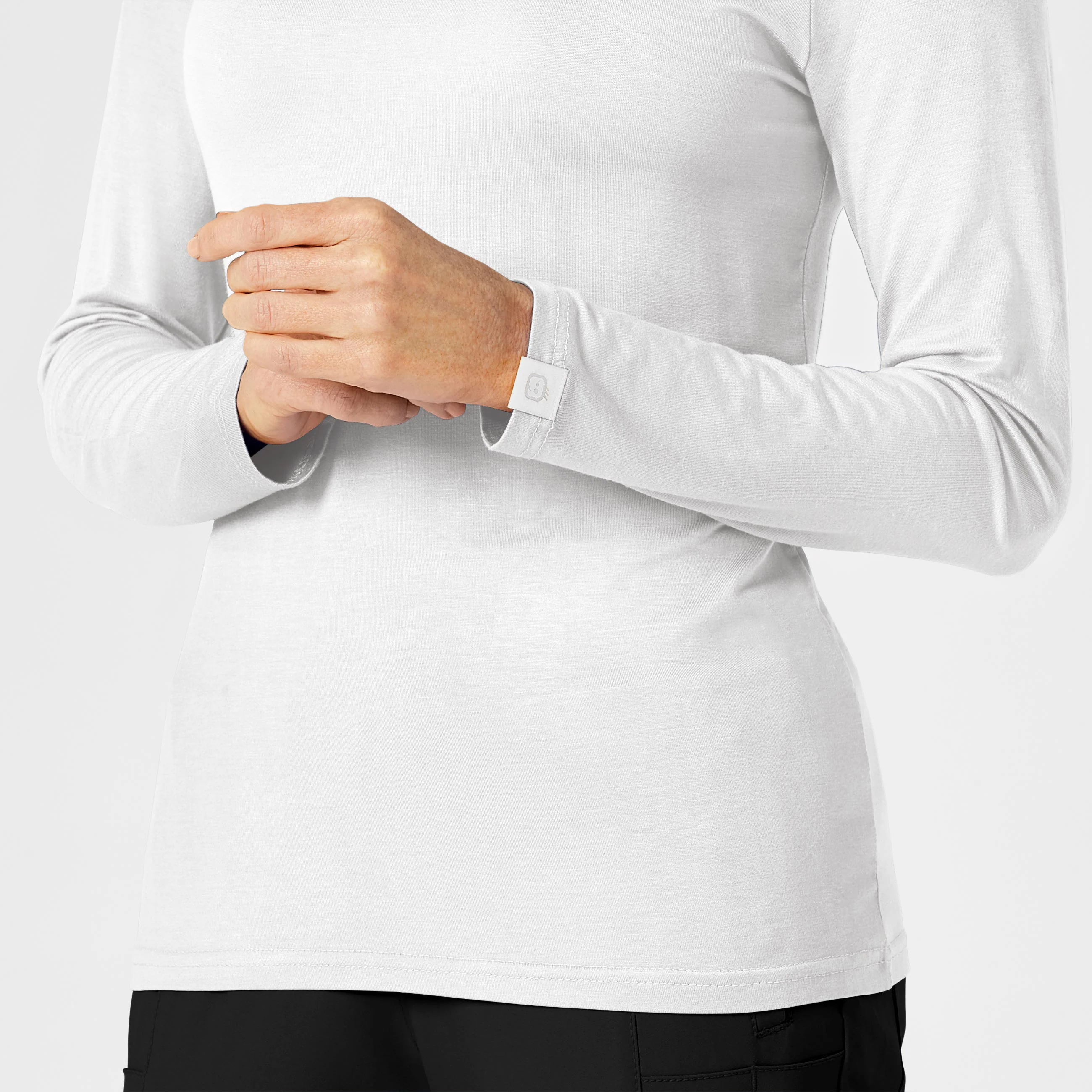 Long Sleeve Silky Tee - White - Image 5