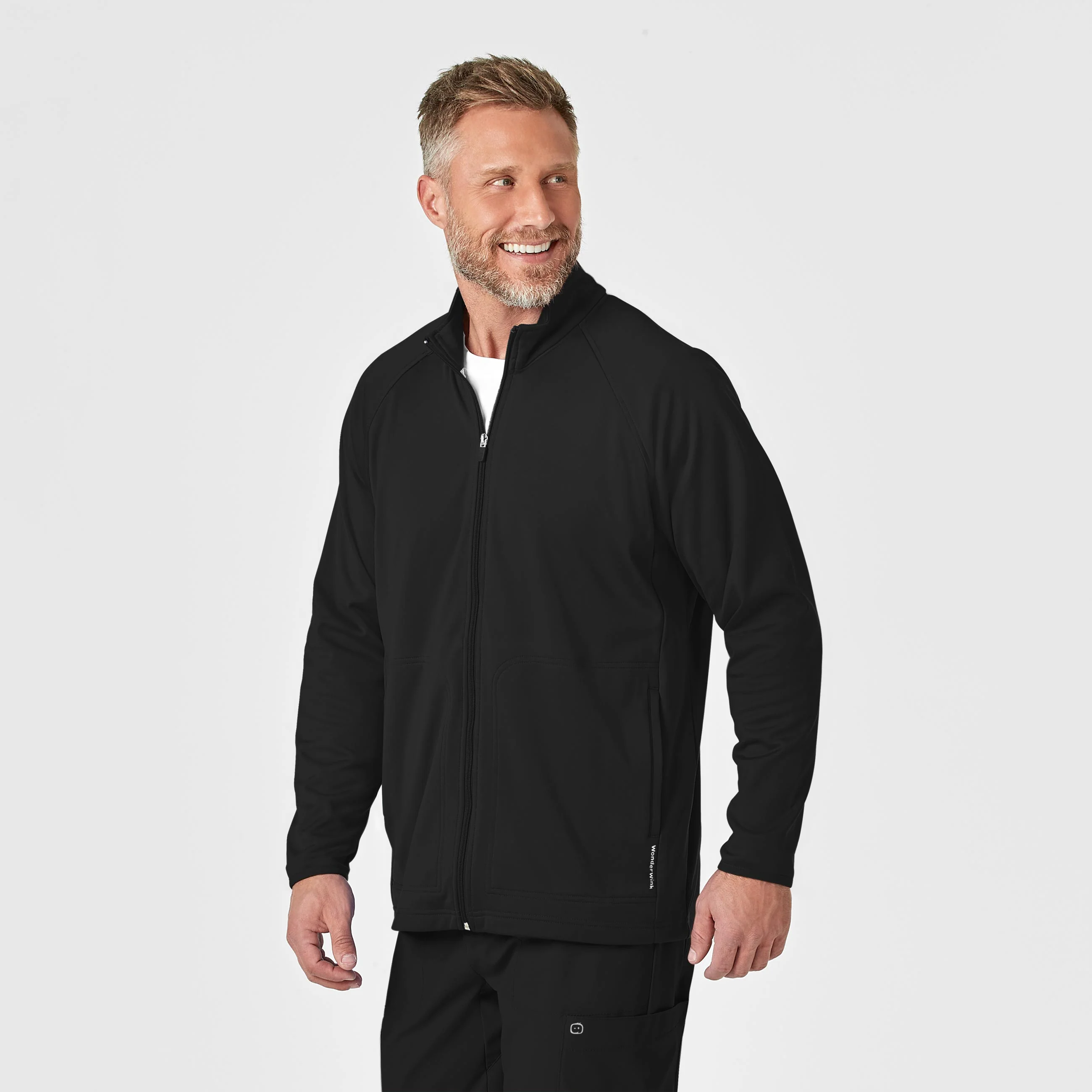 Men's Fleece Full Zip Jacket - Black - Image 4