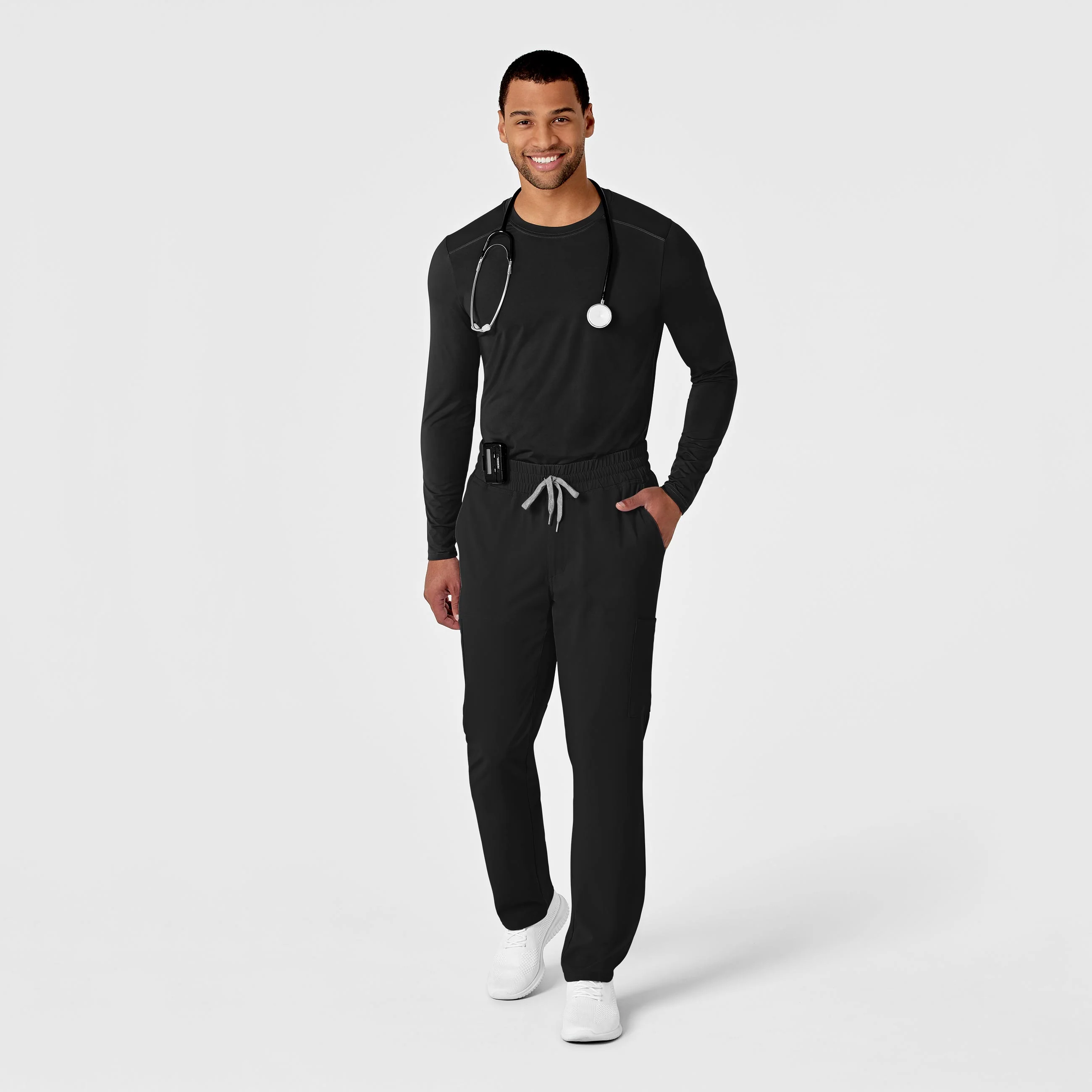 Men's Performance Long Sleeve Tee - Black - Image 3