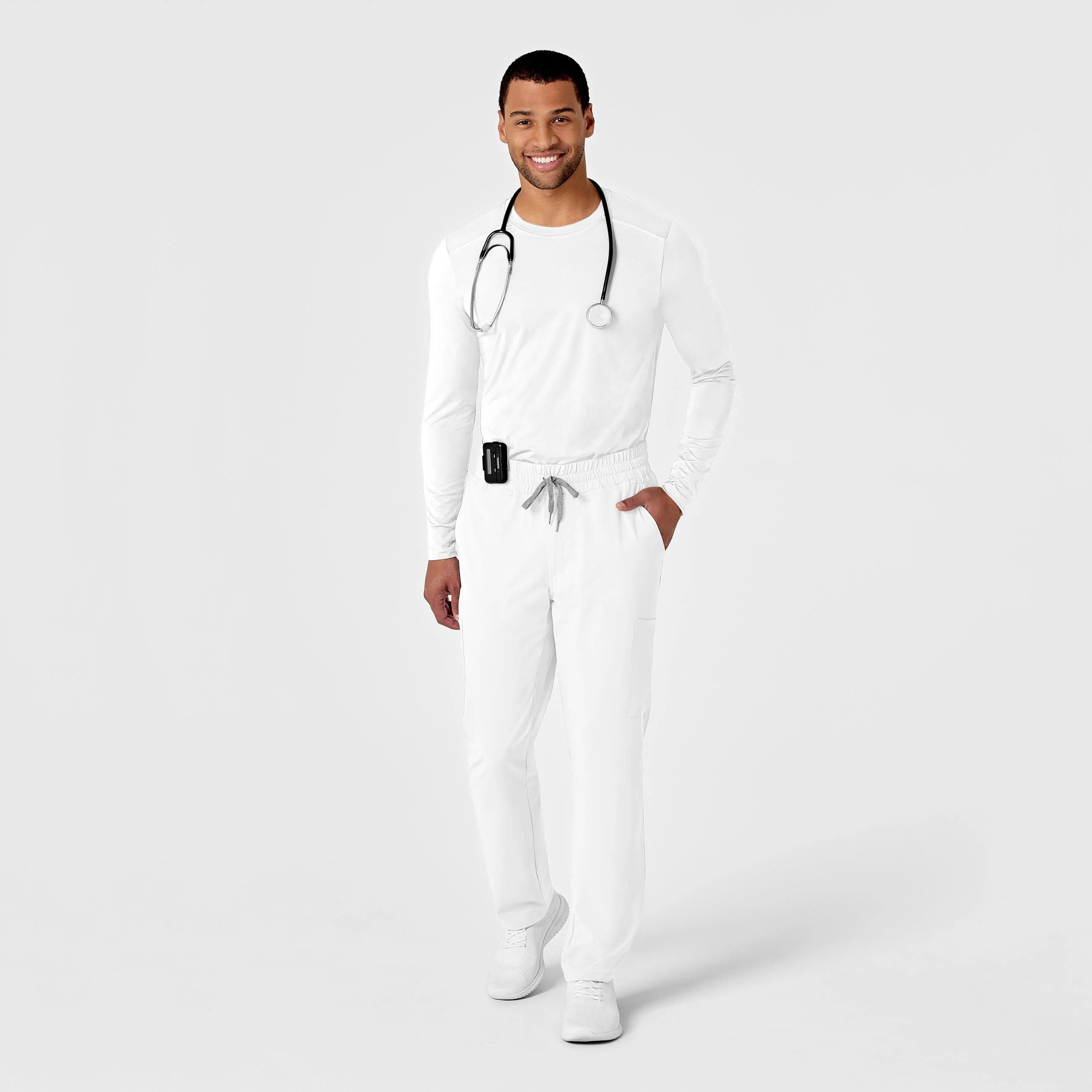 Men's Performance Long Sleeve Tee - White - Image 3