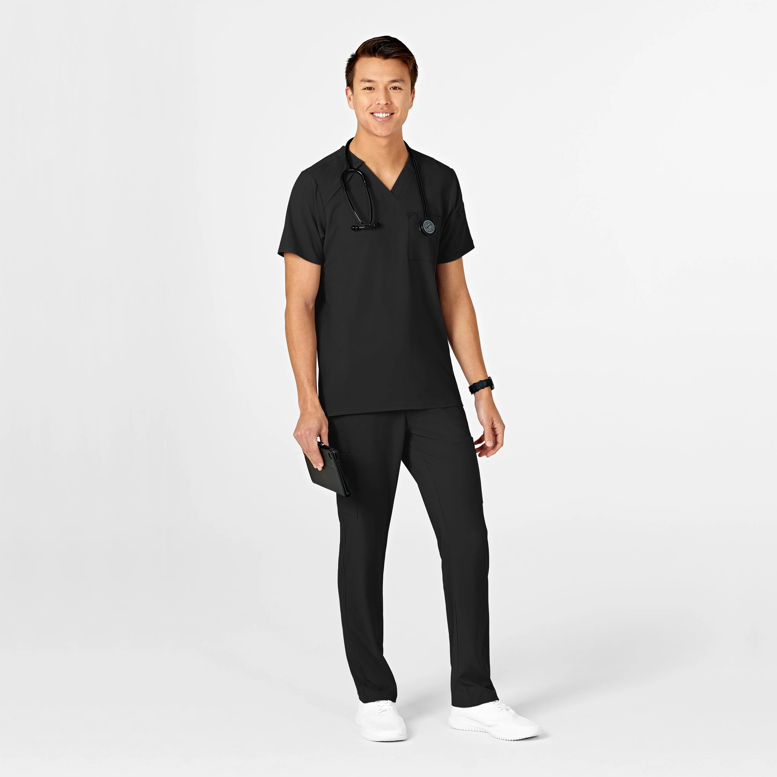 RENEW Mens Straight Slim Scrub Pant - Black - Image 3