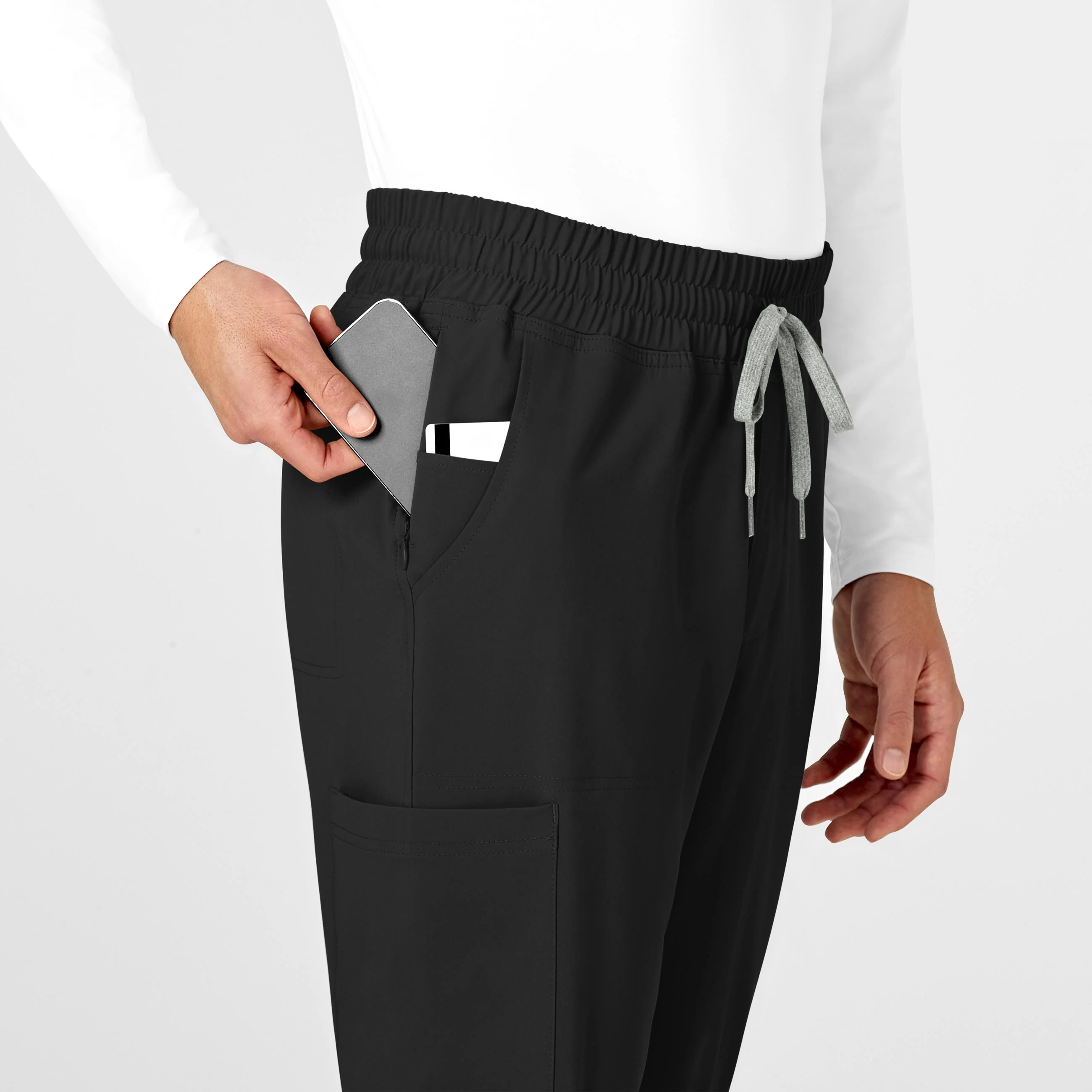 RENEW Mens Straight Slim Scrub Pant - Black - Image 7