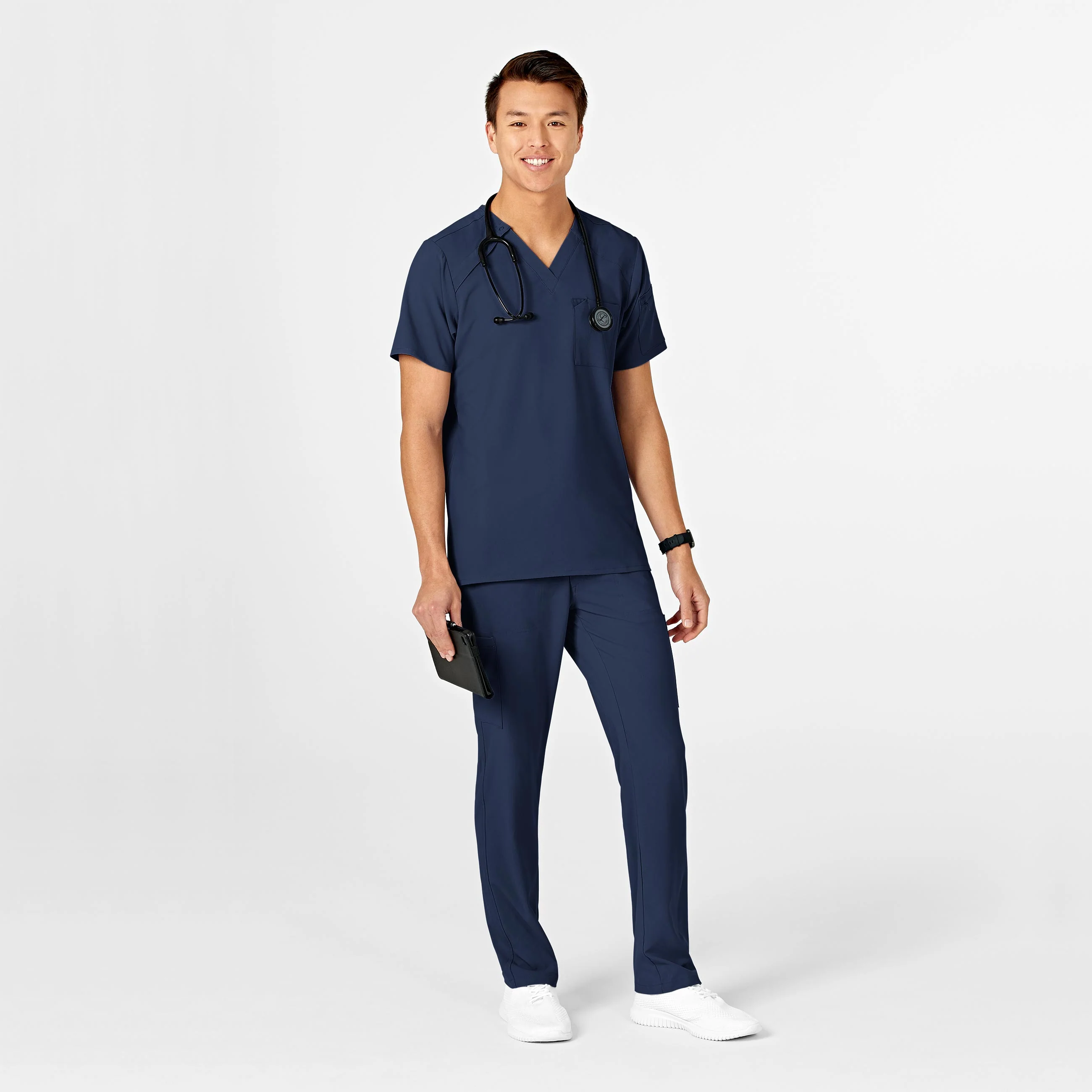 RENEW Mens Straight Slim Scrub Pant - Navy - Image 3