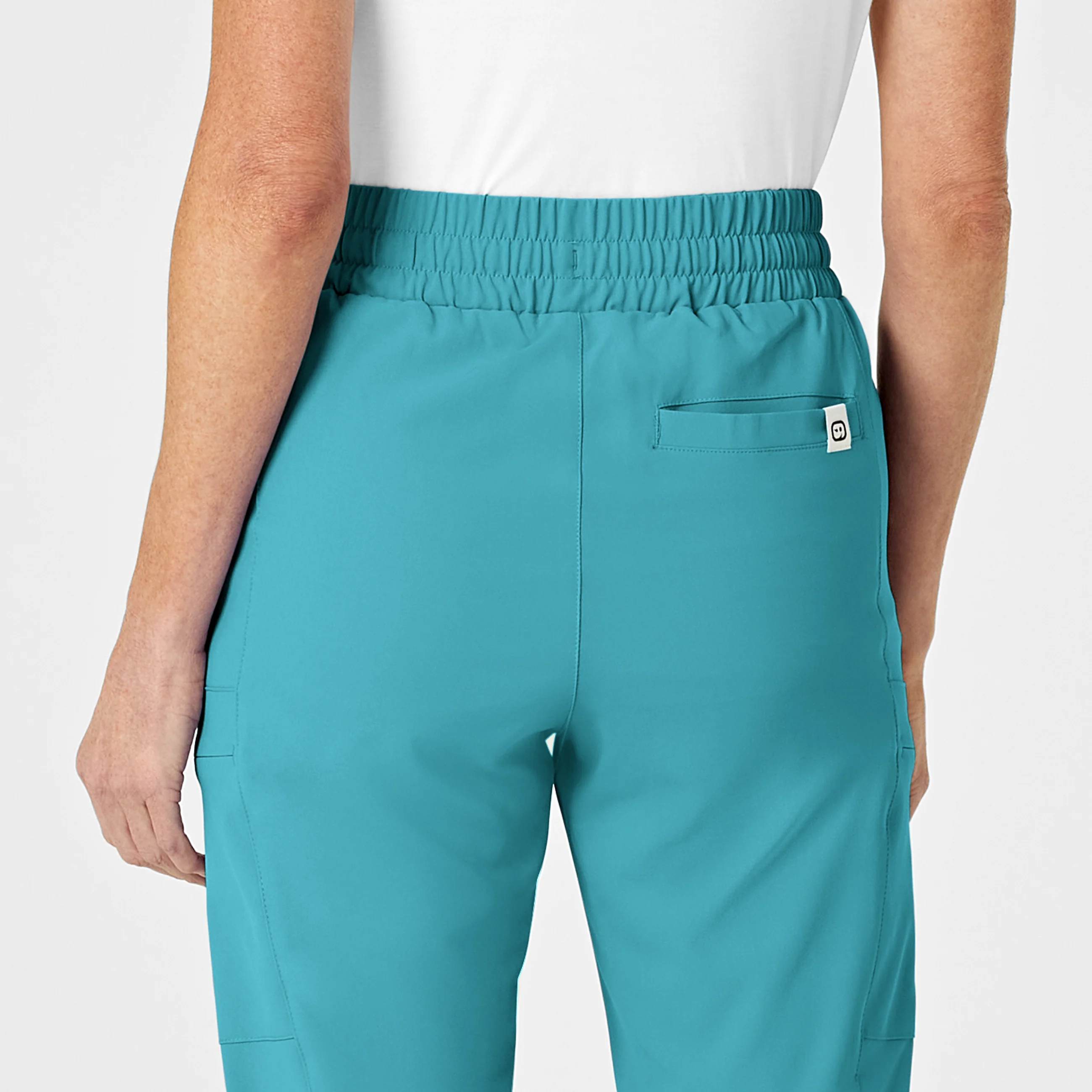RENEW Women's High Waist Slim Leg Scrub Pant - Teal Blue - Image 8