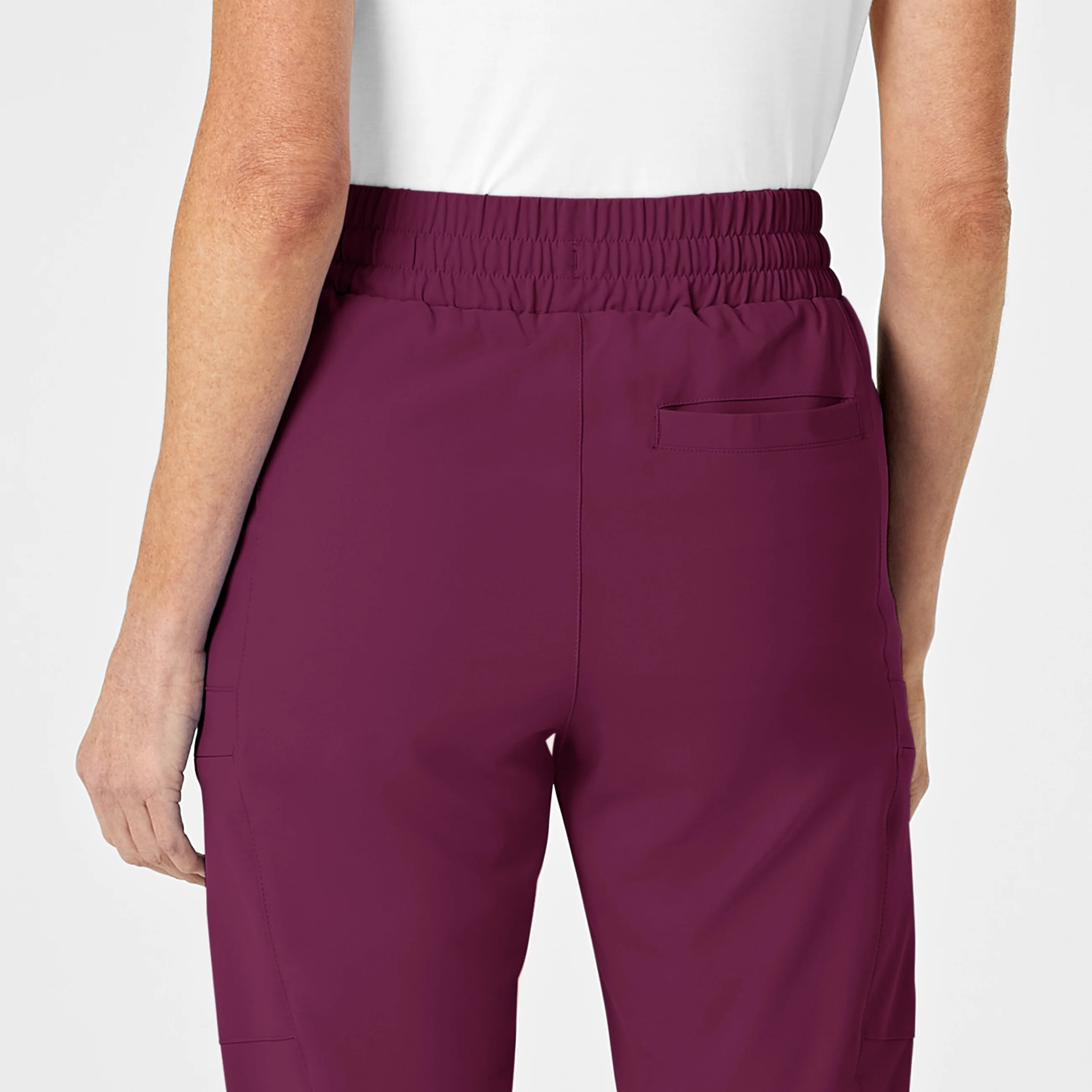 RENEW Women's High Waist Slim Leg Scrub Pant - Wine - Image 8