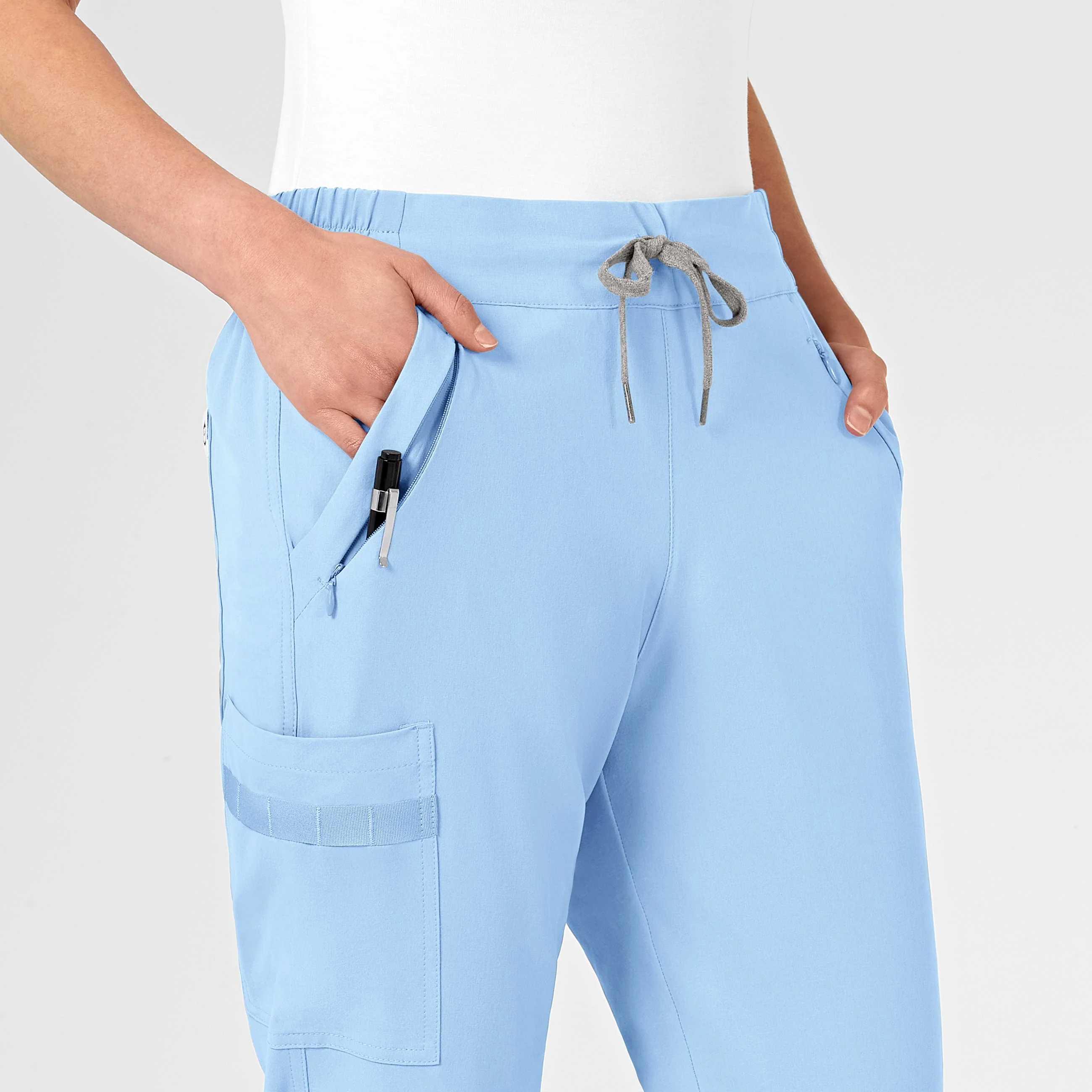 RENEW Women's Jogger Scrub Pant - Powder Blue - Image 5