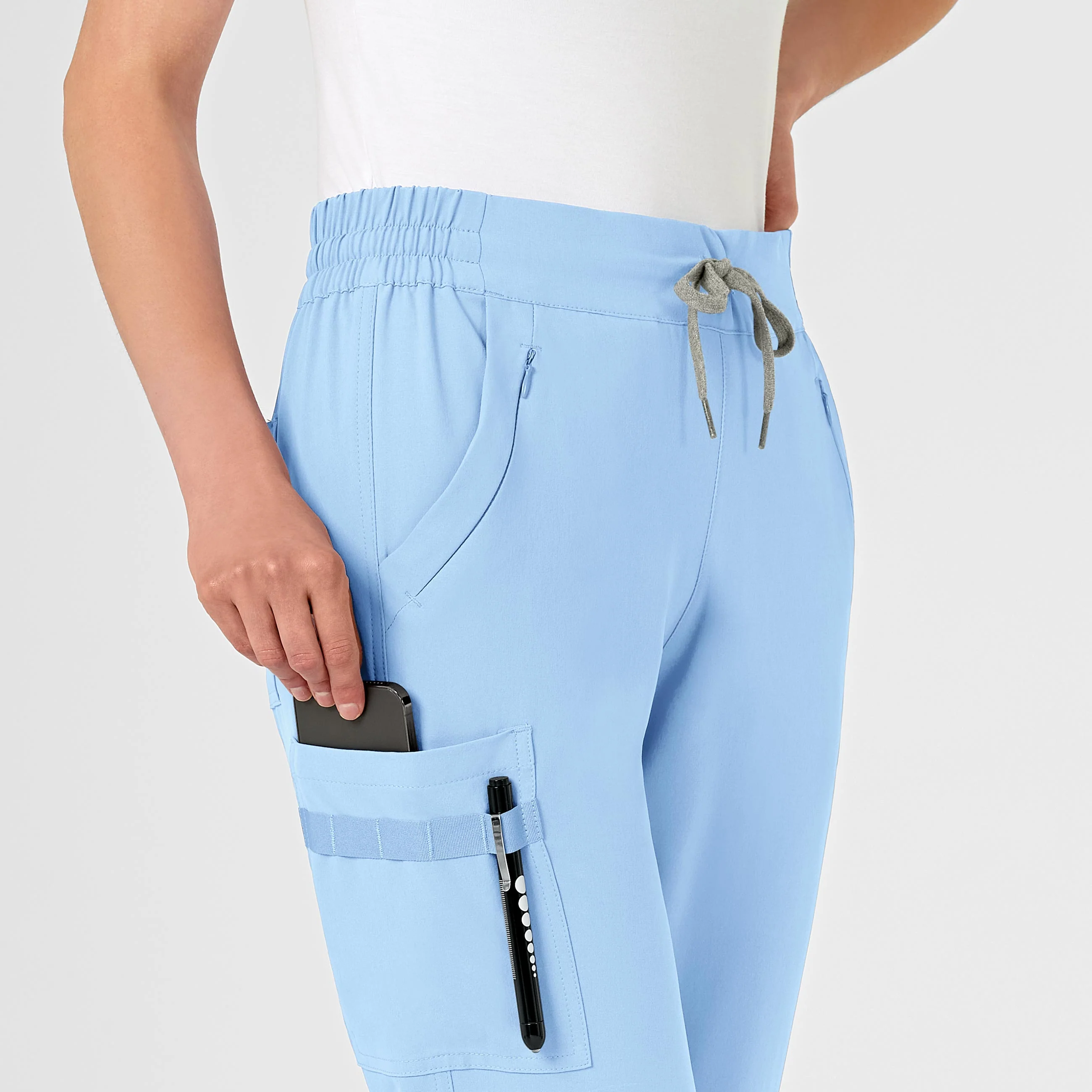 RENEW Women's Jogger Scrub Pant - Powder Blue - Image 6