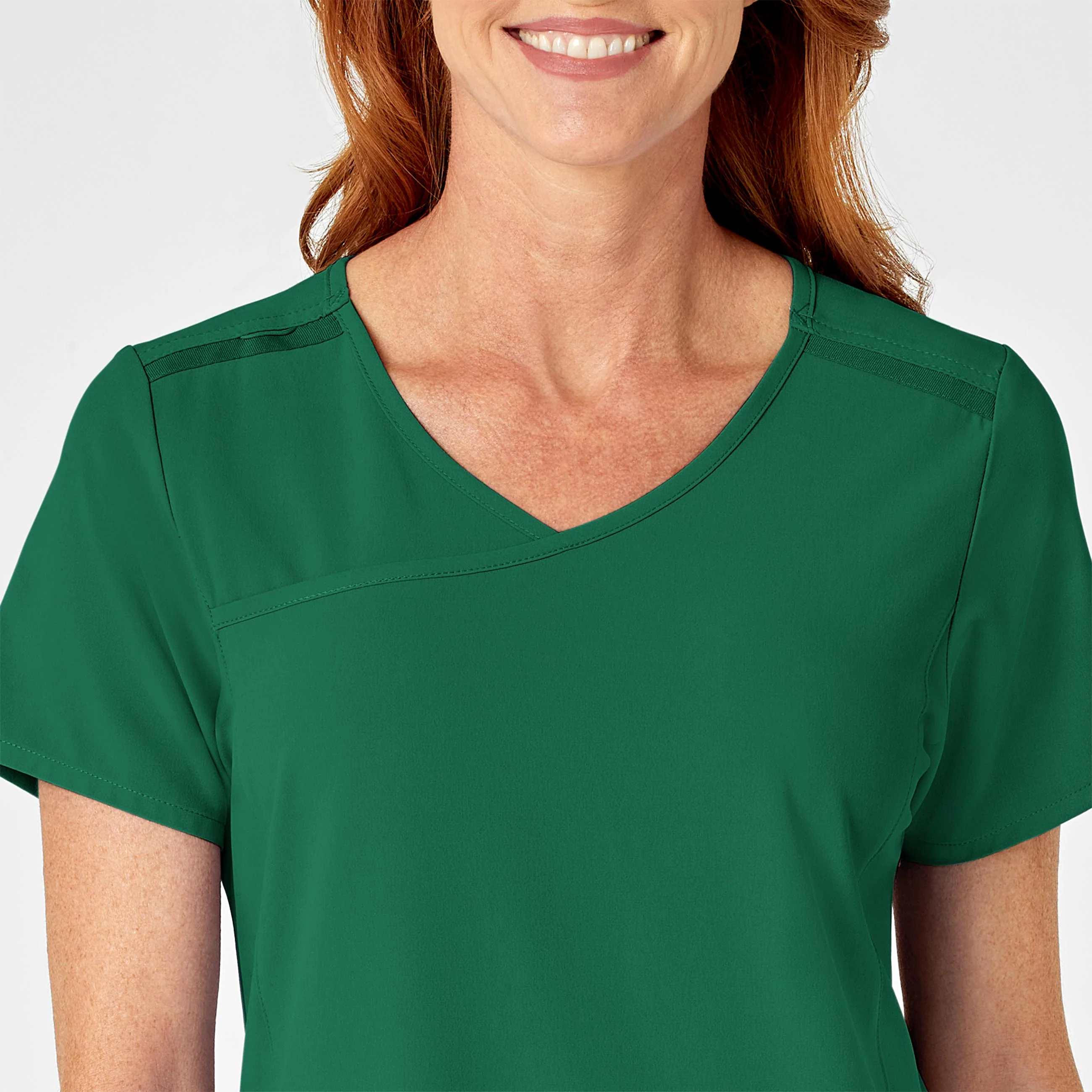 RENEW Women's Mock Wrap Scrub Top - Hunter - Image 5