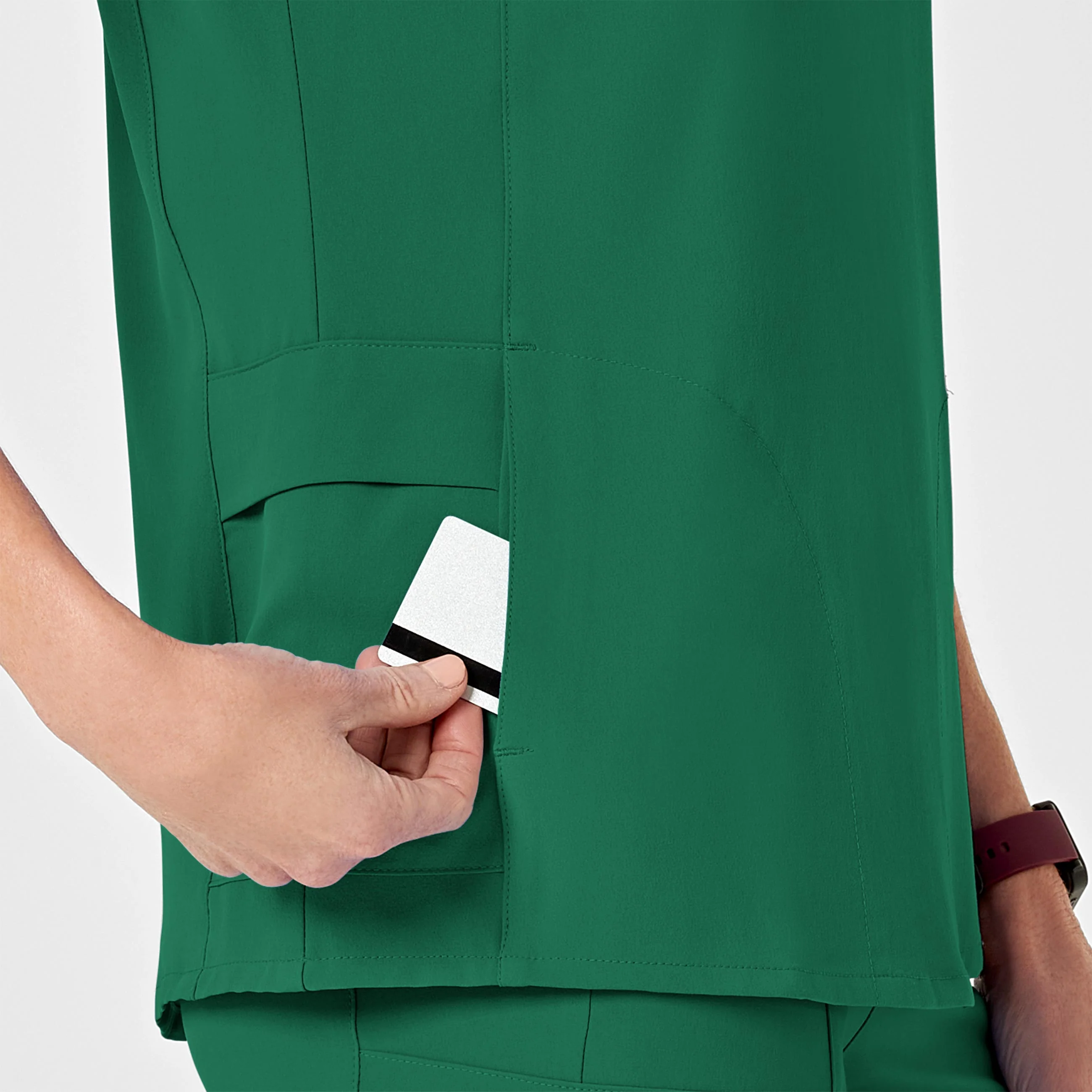 RENEW Women's Mock Wrap Scrub Top - Hunter - Image 8