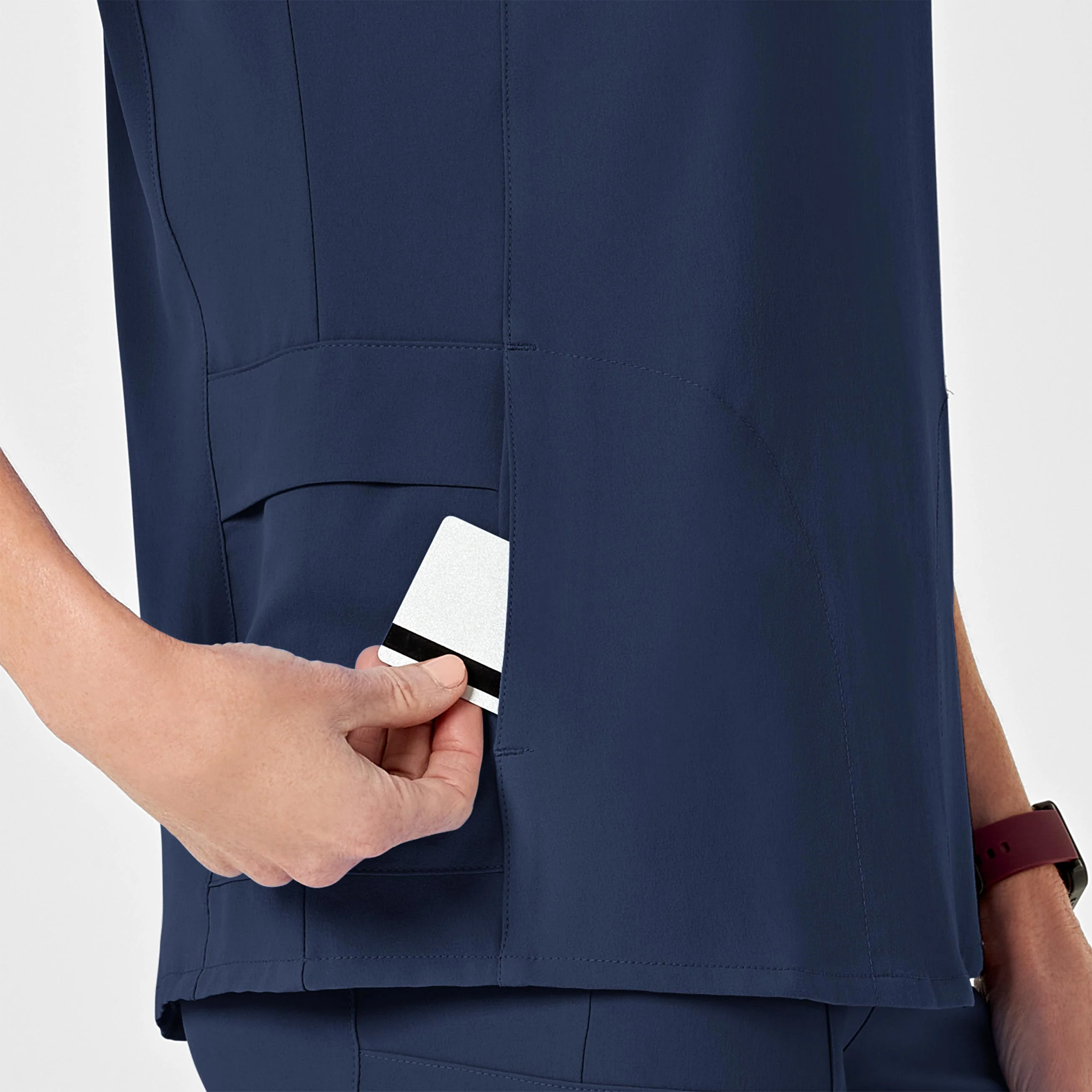 RENEW Women's Mock Wrap Scrub Top - Navy - Image 8