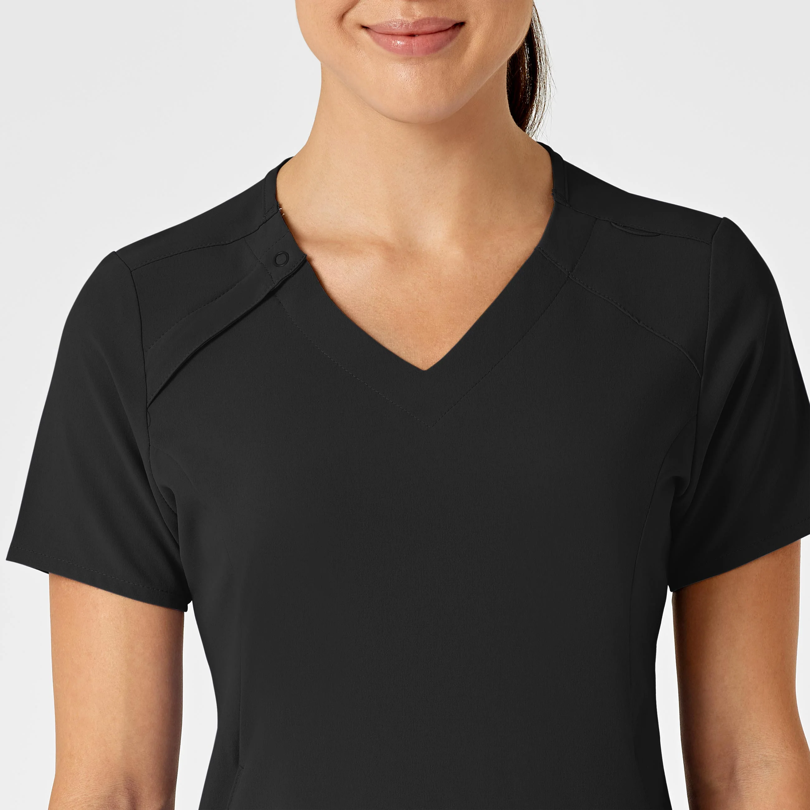 RENEW Women's Zip Accent Scrub Top - Black - Image 5