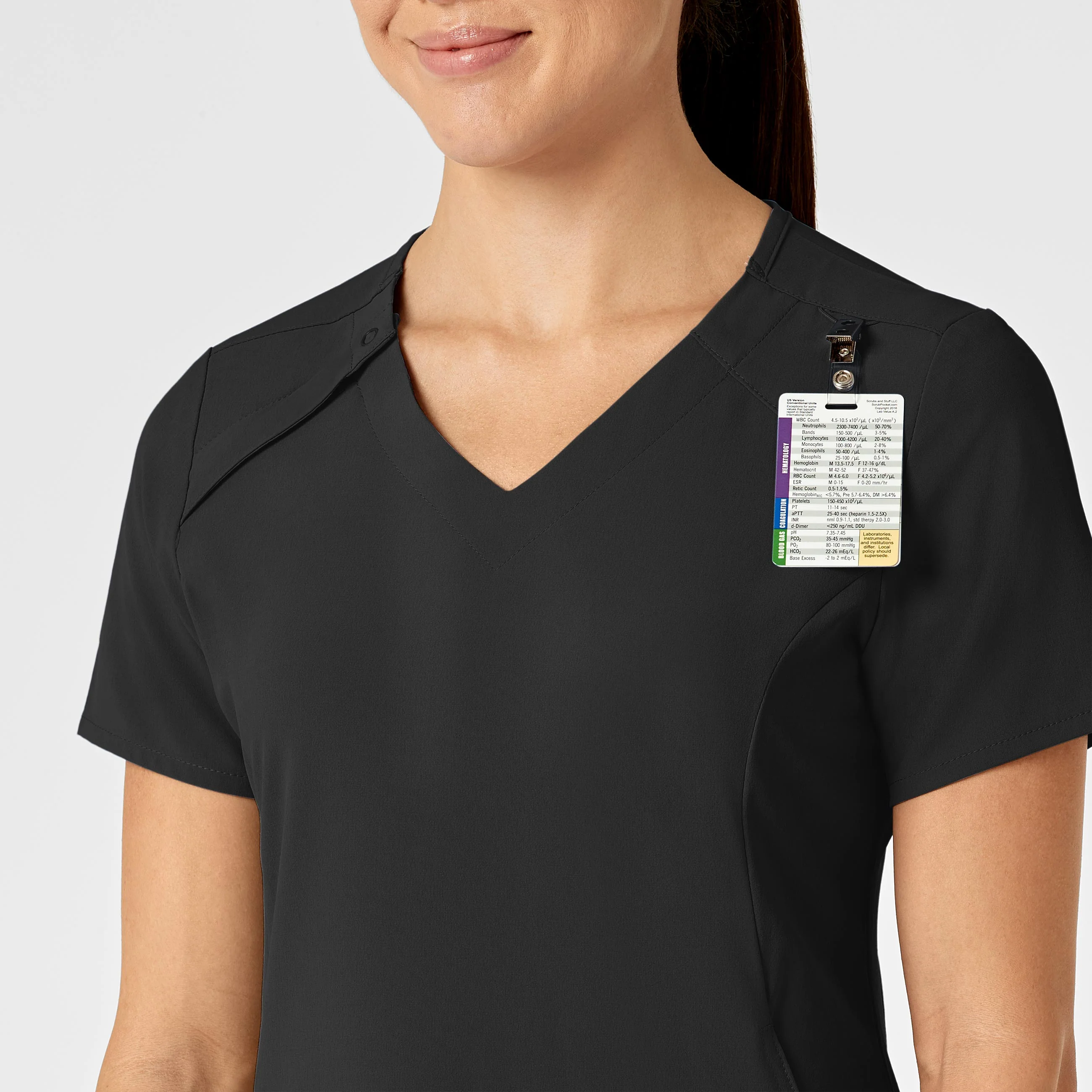 RENEW Women's Zip Accent Scrub Top - Black - Image 7