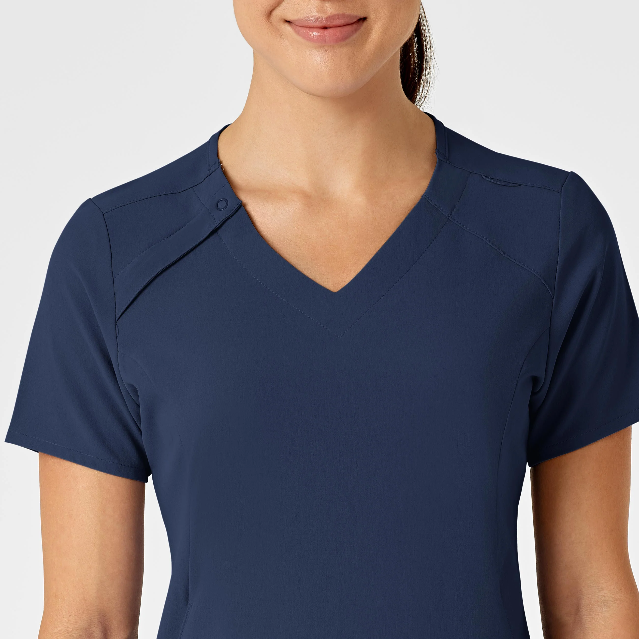 RENEW Women's Zip Accent Scrub Top - Navy - Image 5