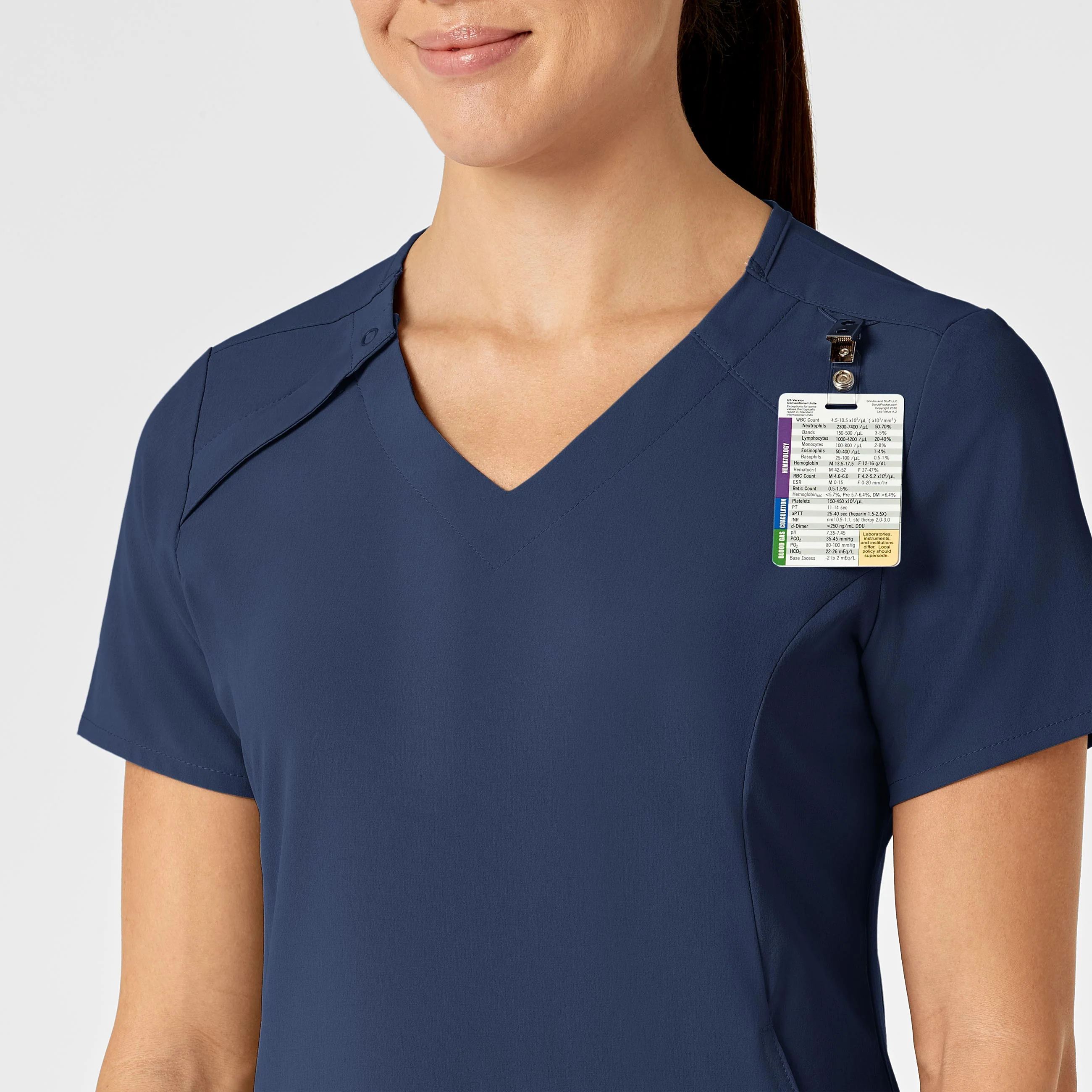 RENEW Women's Zip Accent Scrub Top - Navy - Image 7
