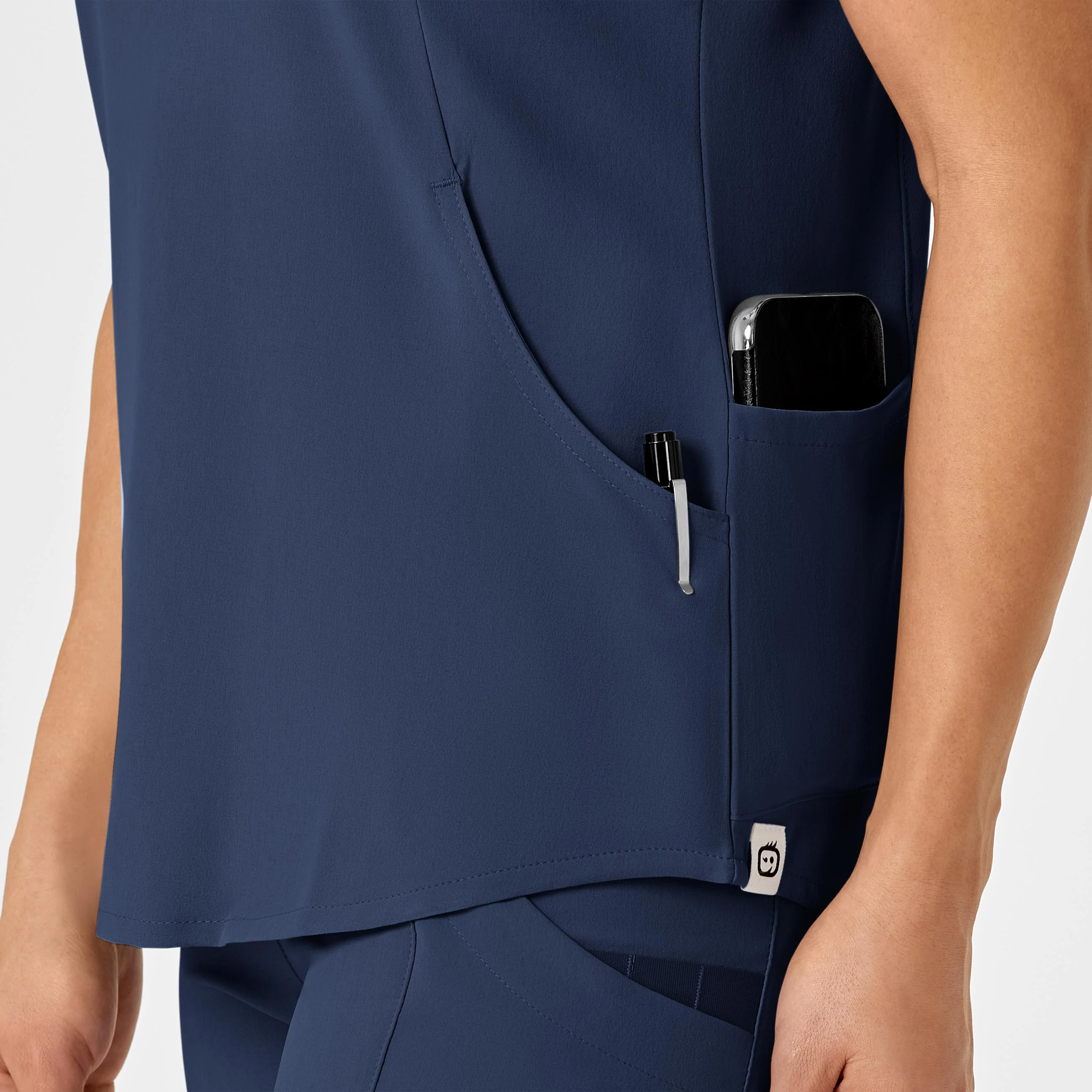 RENEW Women's Zip Accent Scrub Top - Navy - Image 8