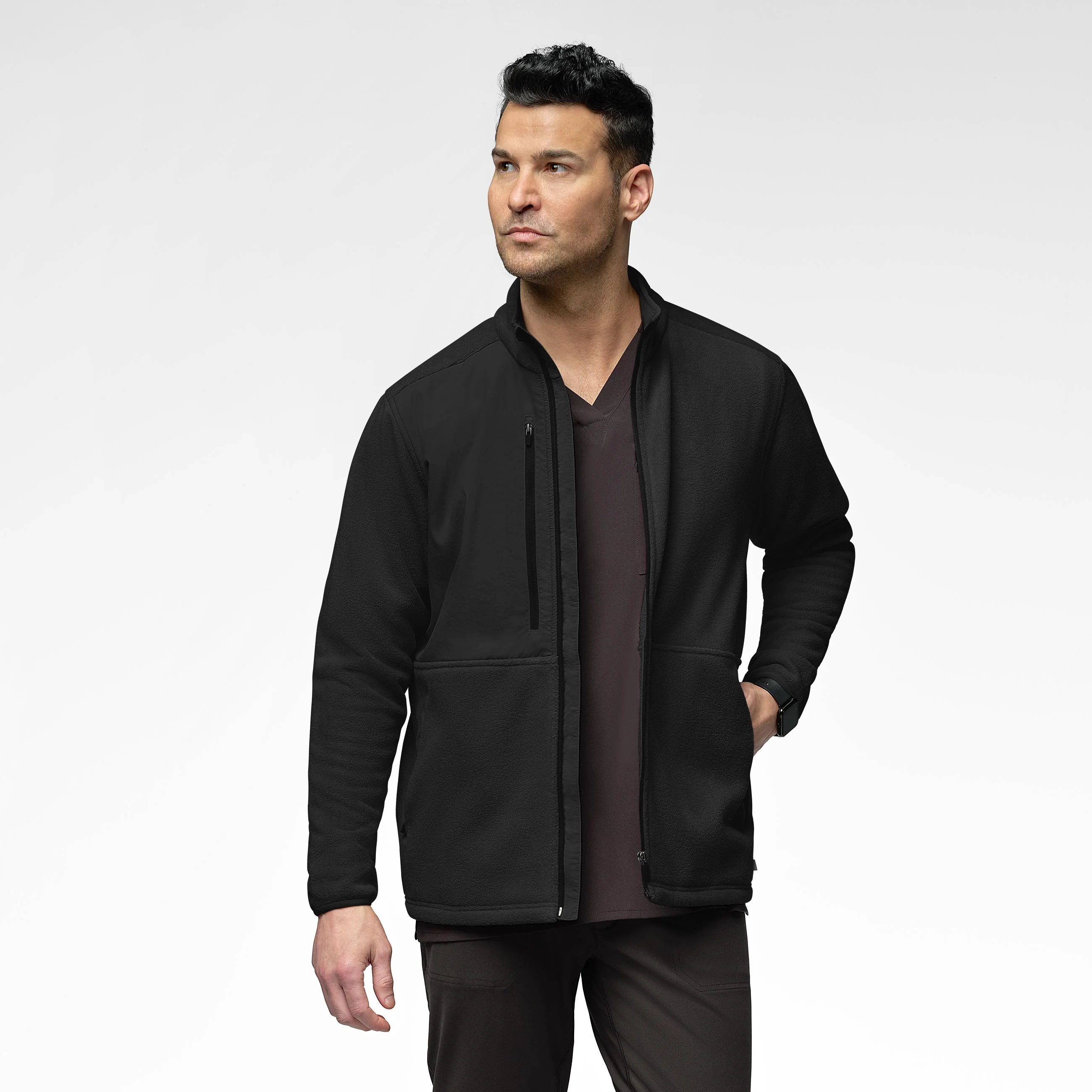 Slate Men's Micro Fleece Zip Jacket - Black - Image 4