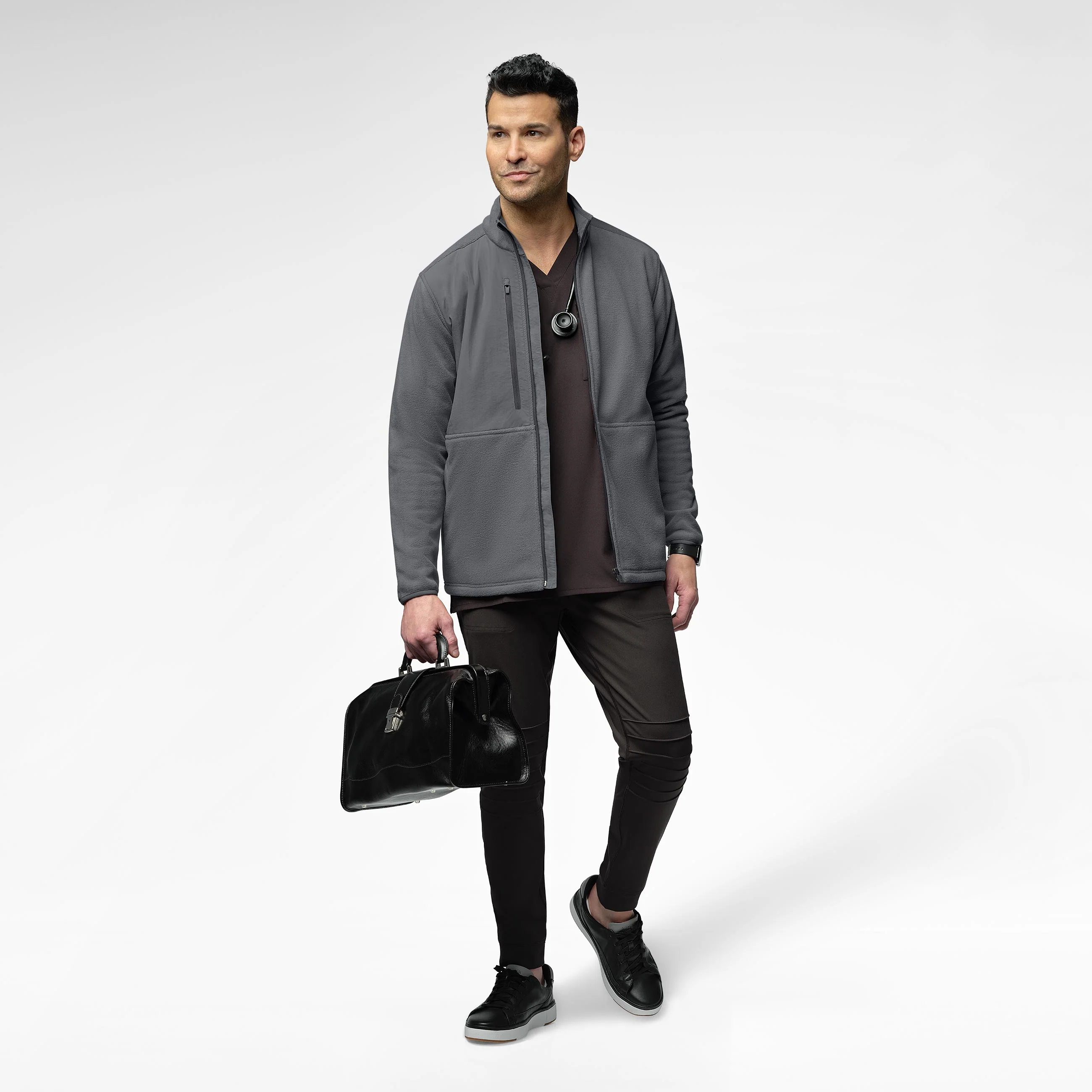 Slate Men's Micro Fleece Zip Jacket - Pewter - Image 3