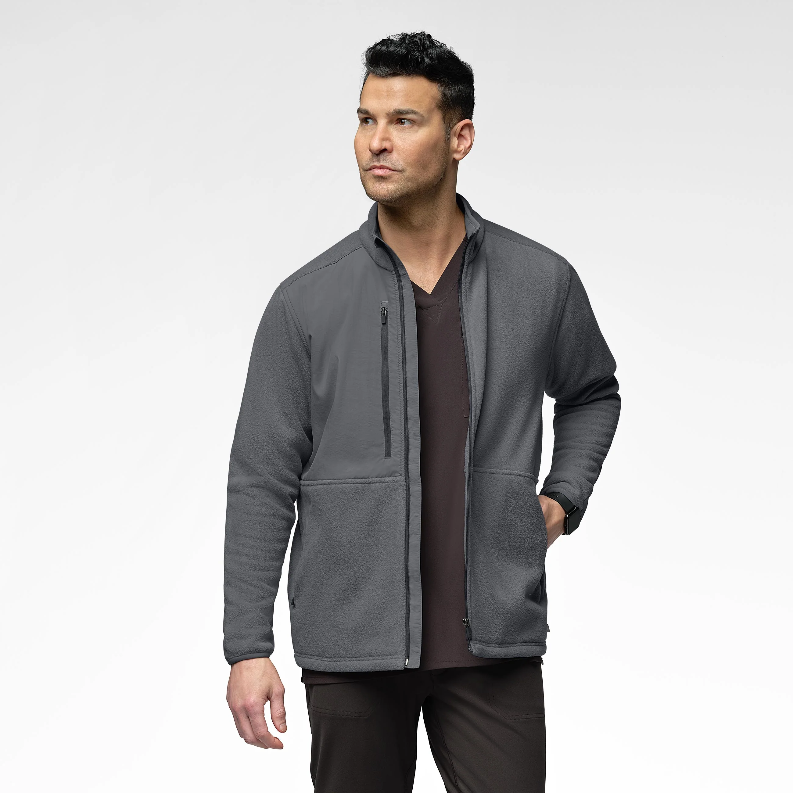 Slate Men's Micro Fleece Zip Jacket - Pewter - Image 4