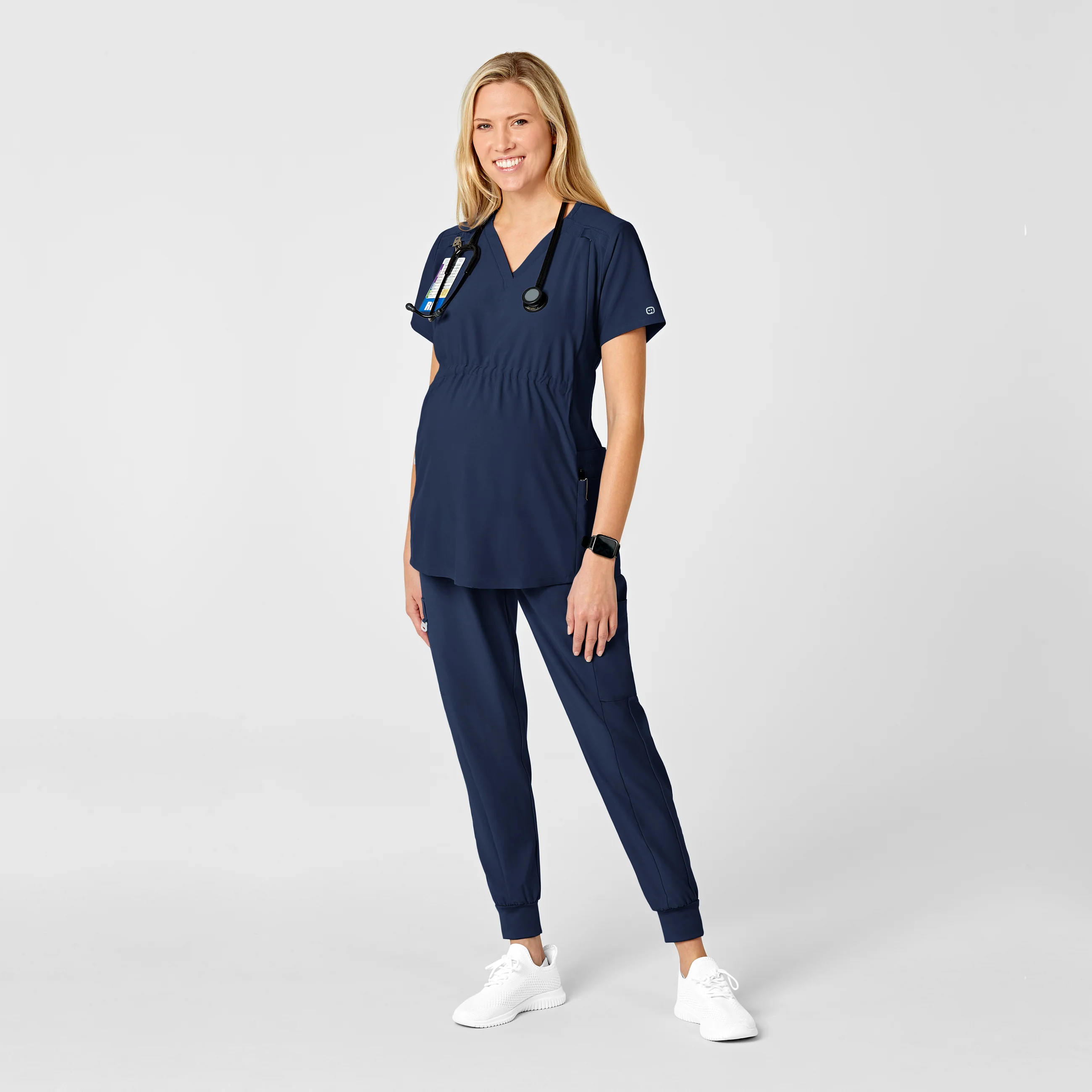 W123 Maternity Jogger Scrub Pant - Navy - Image 3