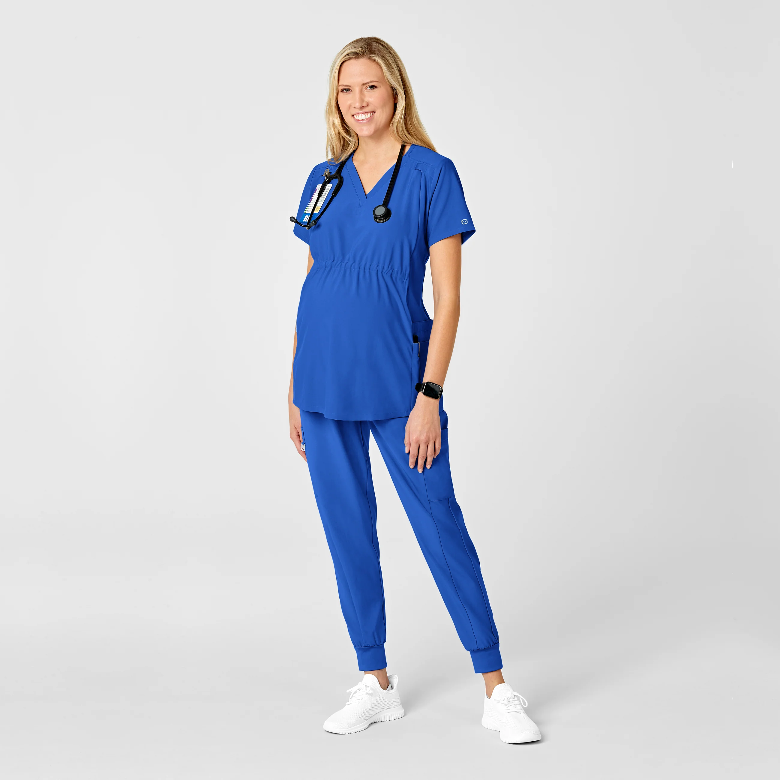 W123 Maternity Jogger Scrub Pant - Royal - Image 3