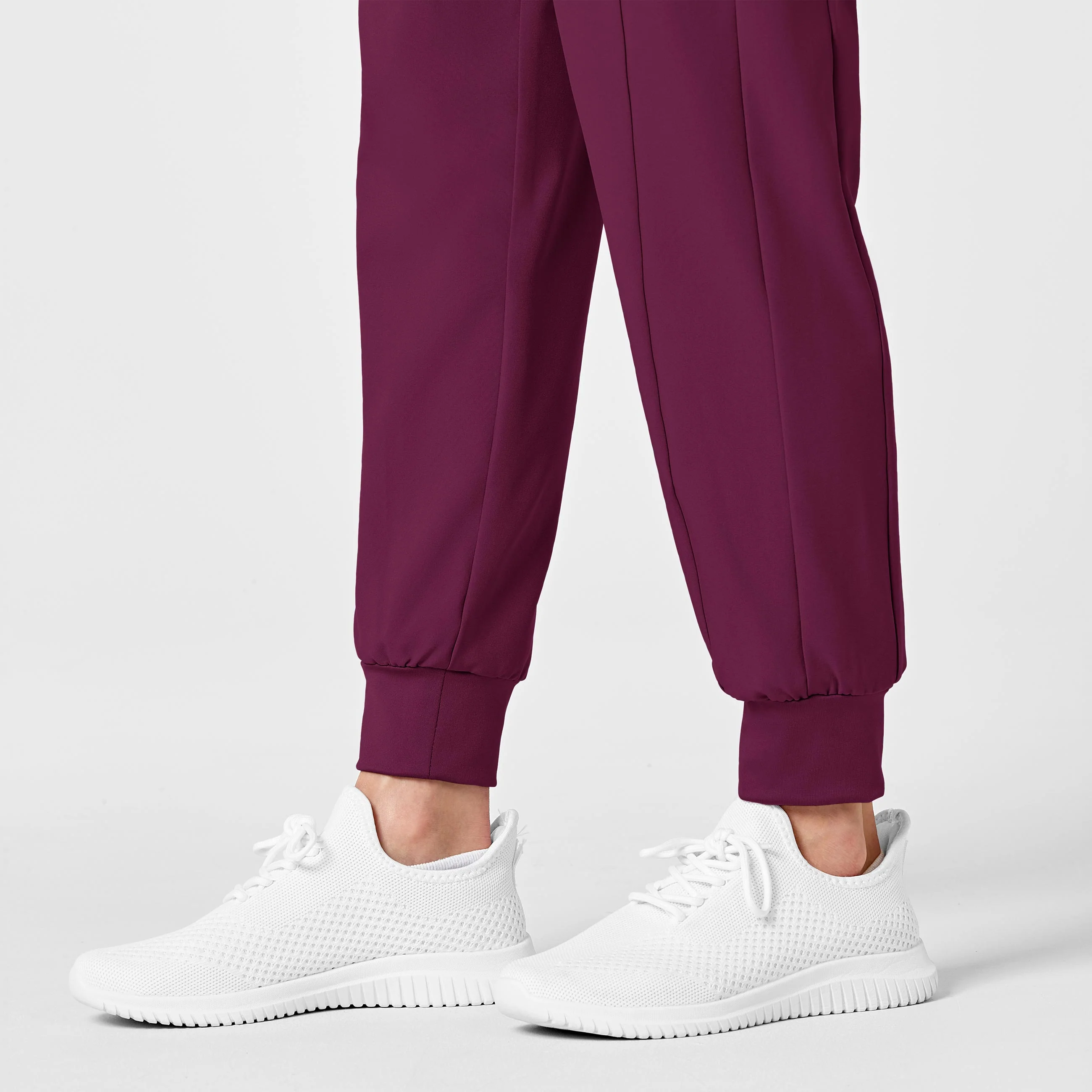 W123 Maternity Jogger Scrub Pant - Wine - Image 7