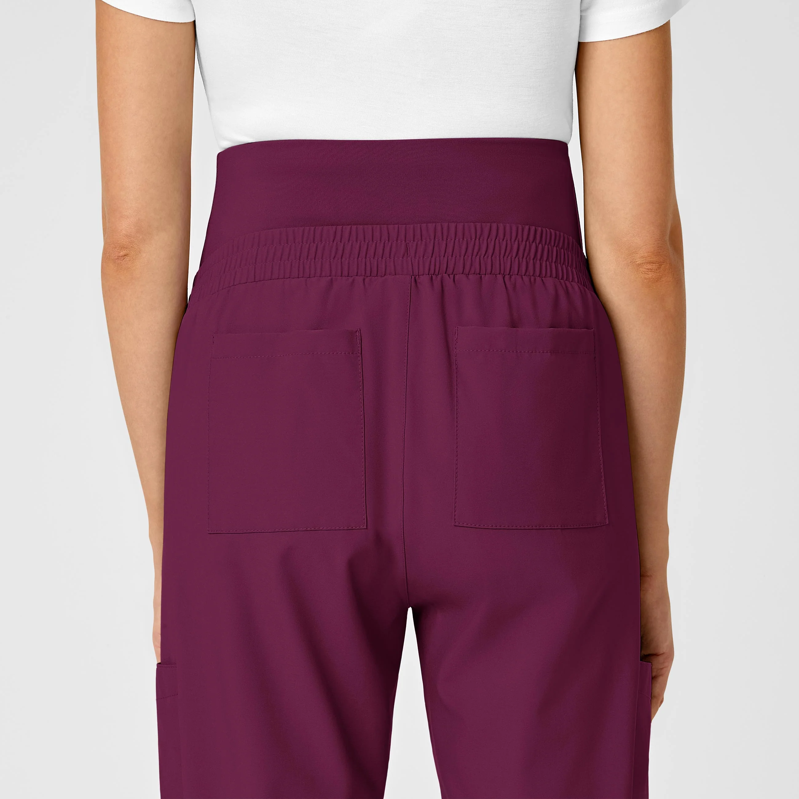 W123 Maternity Jogger Scrub Pant - Wine - Image 8