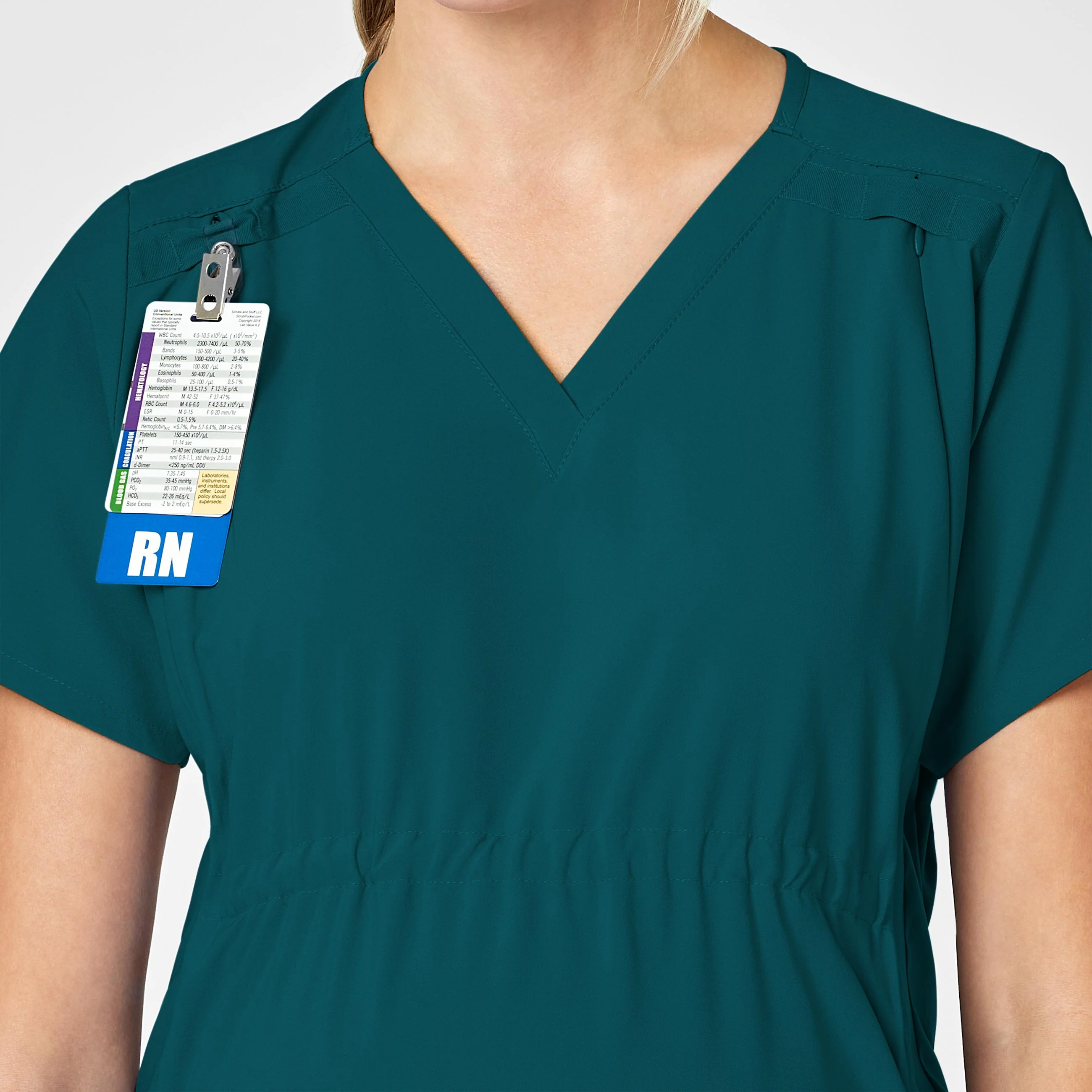 W123 Maternity V-Neck Scrub Top - Caribbean - Image 5
