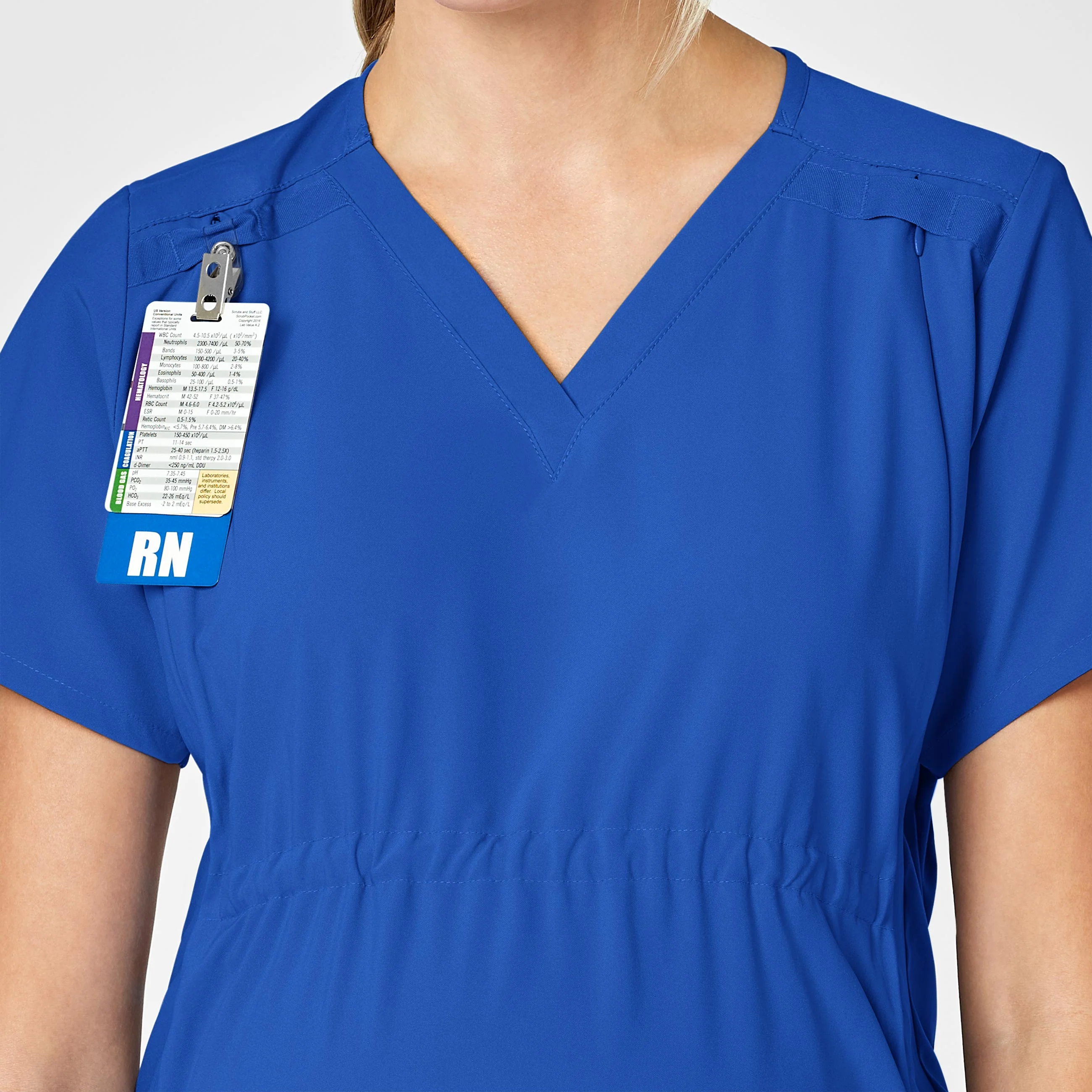 W123 Maternity V-Neck Scrub Top - Royal - Image 5