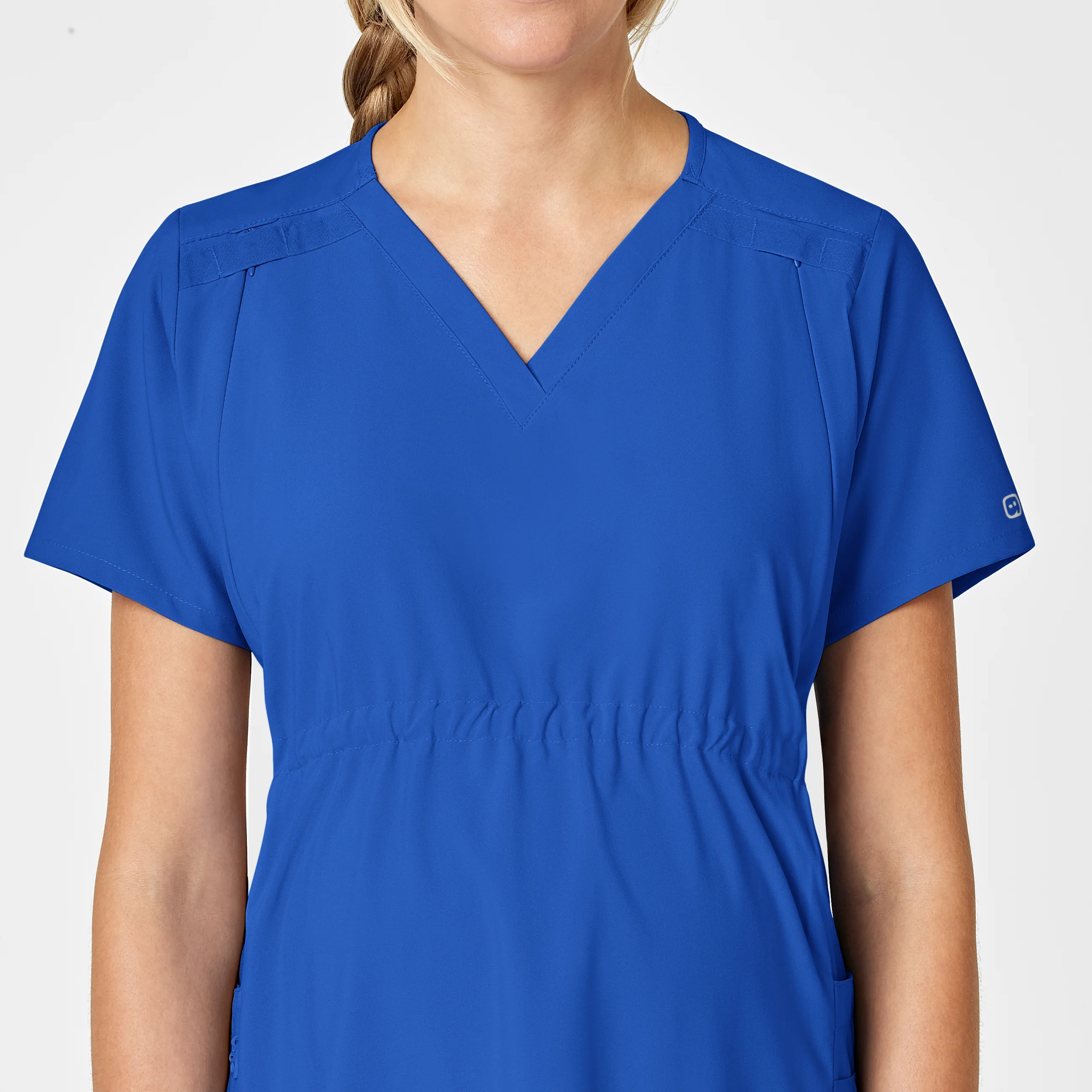 W123 Maternity V-Neck Scrub Top - Royal - Image 8