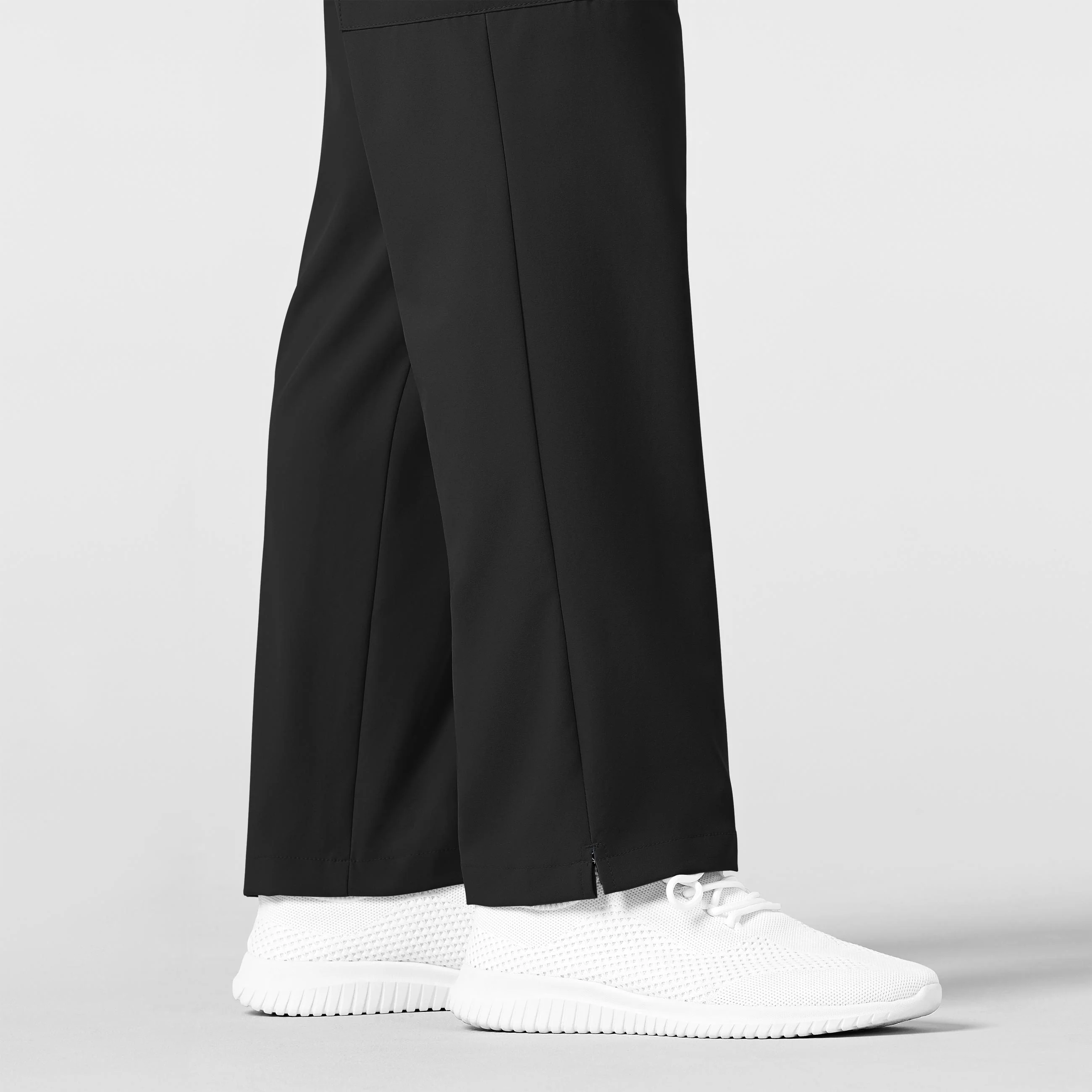 W123 Men's Flat Front Cargo Scrub Pant - Black - Image 8