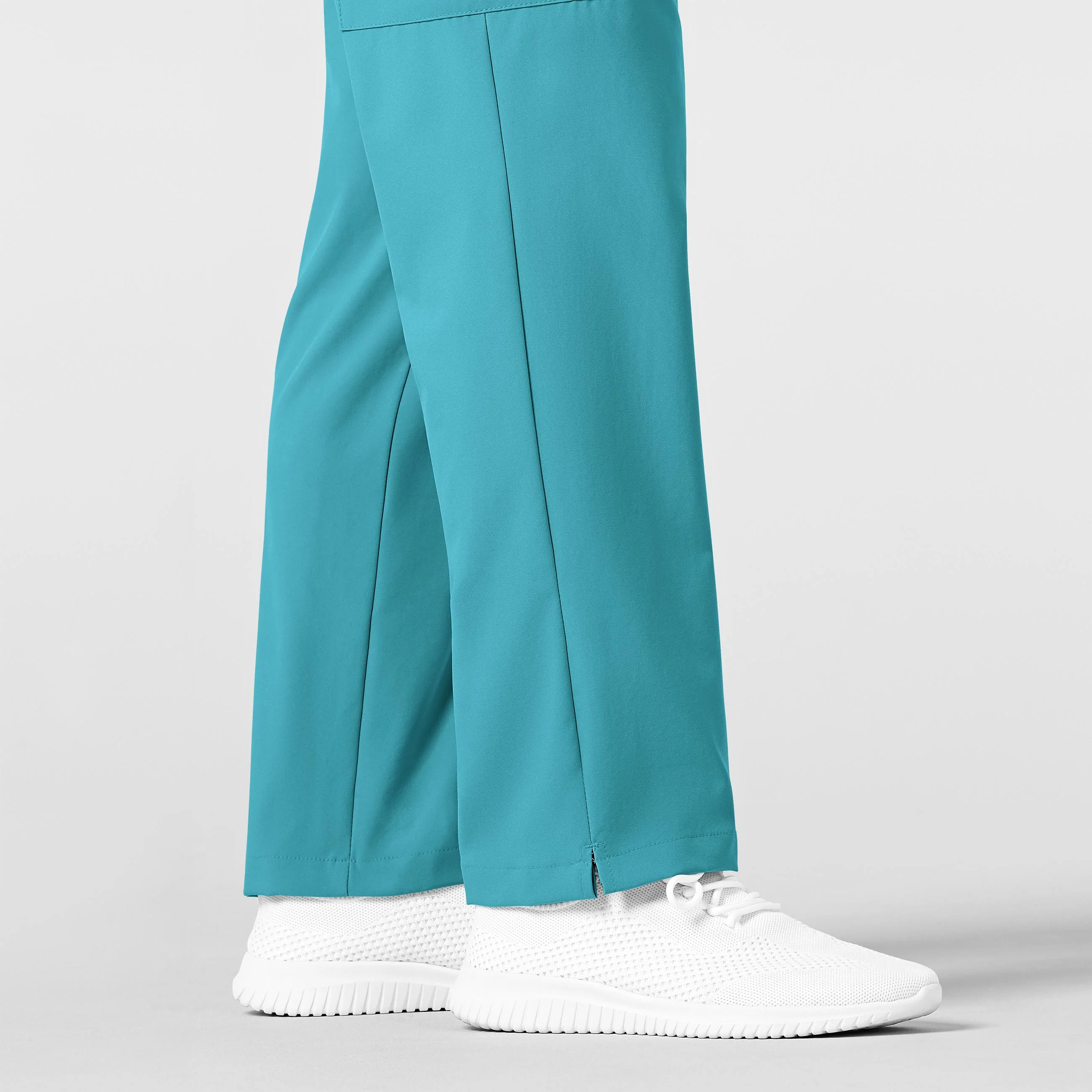 W123 Men's Flat Front Cargo Scrub Pant - Teal Blue - Image 8