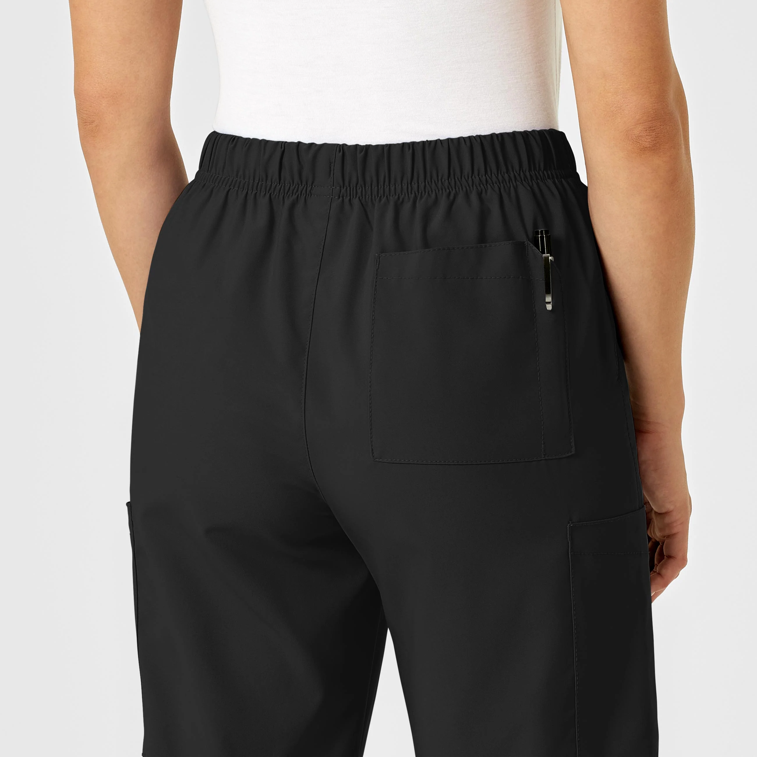 W123 Unisex Multi-Cargo Scrub Pant - Black - Image 12