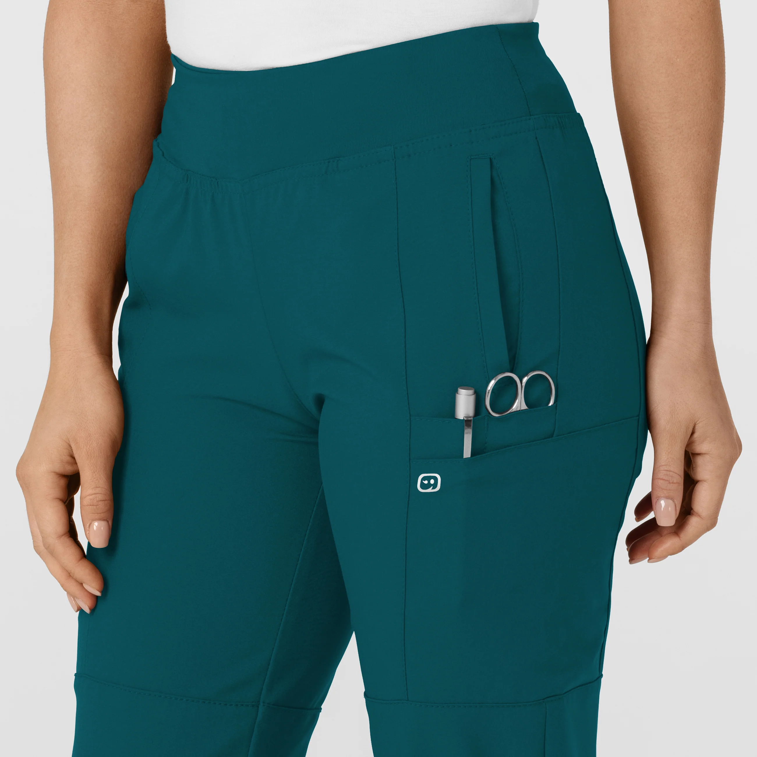 W123 Women's Comfort Waist Cargo Jogger Scrub Pant - Caribbean - Image 6