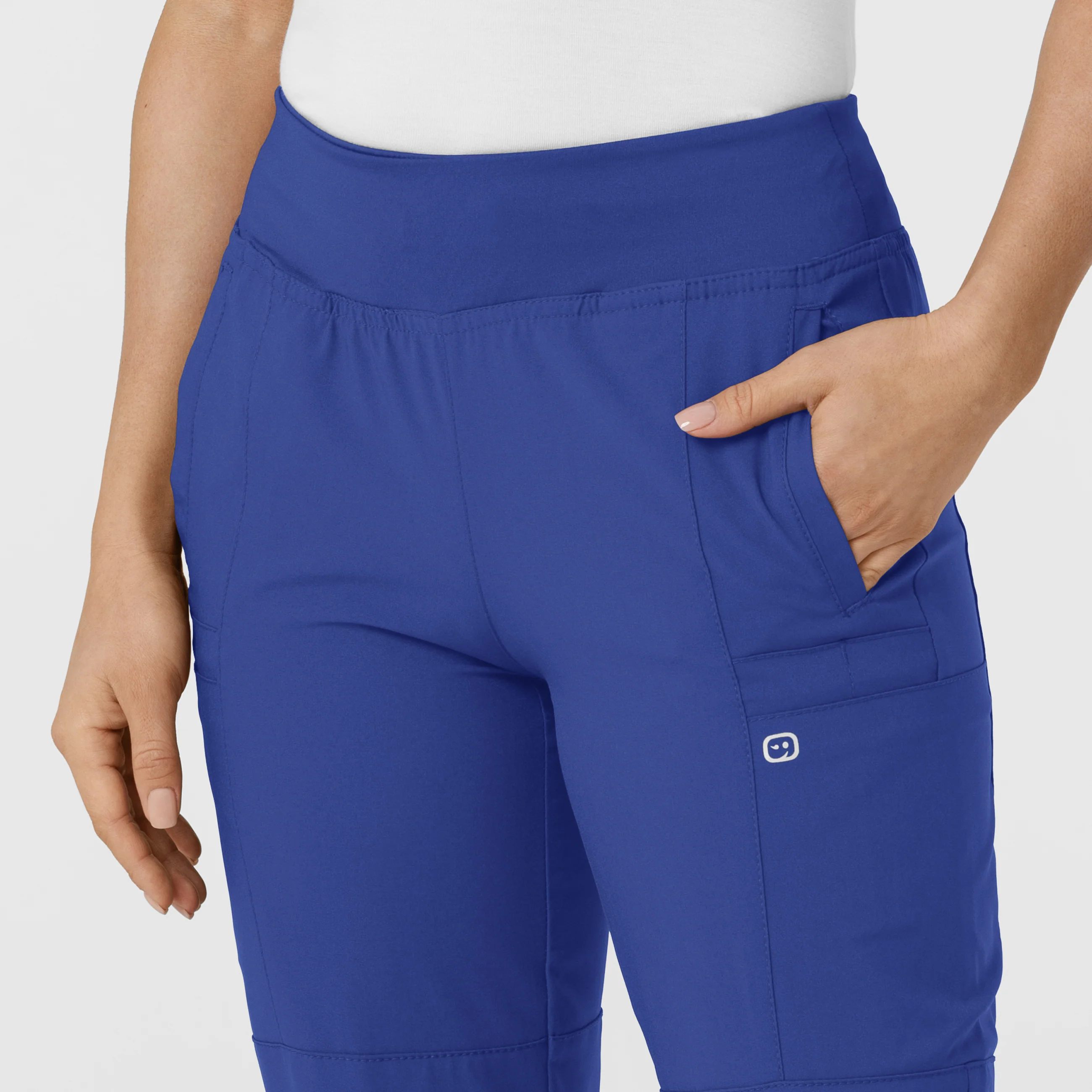 W123 Women's Comfort Waist Cargo Jogger Scrub Pant - Galaxy Blue - Image 5