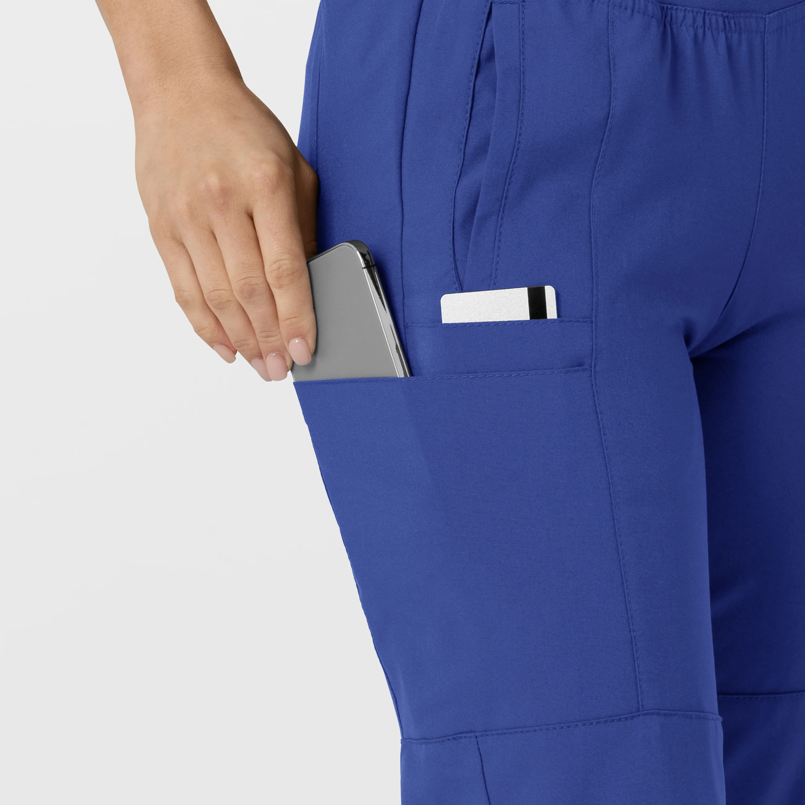 W123 Women's Comfort Waist Cargo Jogger Scrub Pant - Galaxy Blue - Image 7