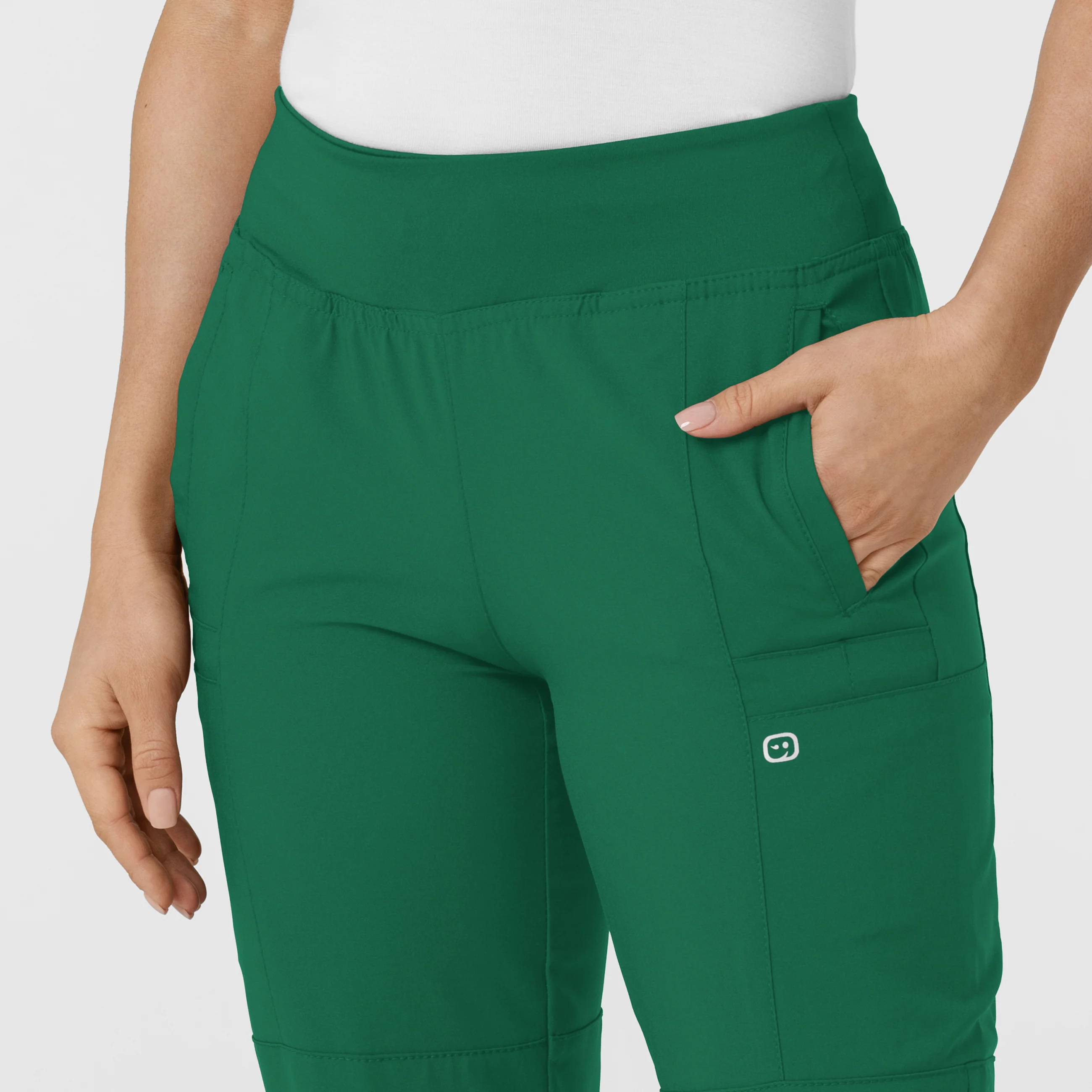W123 Women's Comfort Waist Cargo Jogger Scrub Pant - Hunter - Image 6